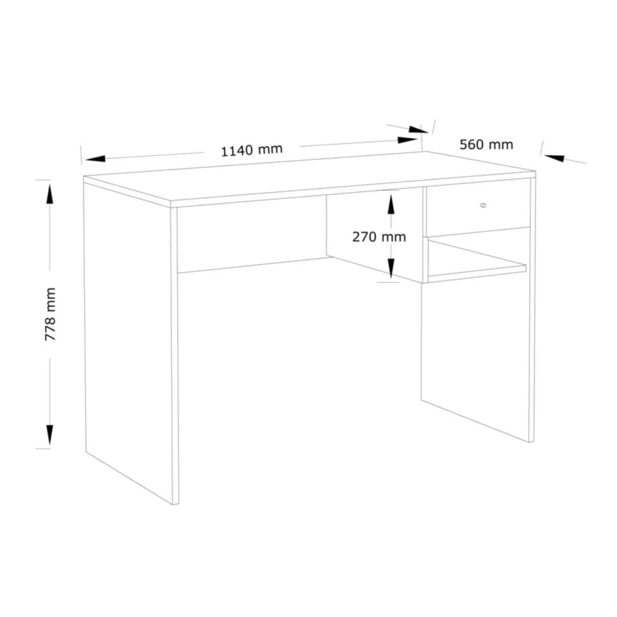 Bimossa S7130 Berlin Çalışma Masası Antrasit/Beyaz