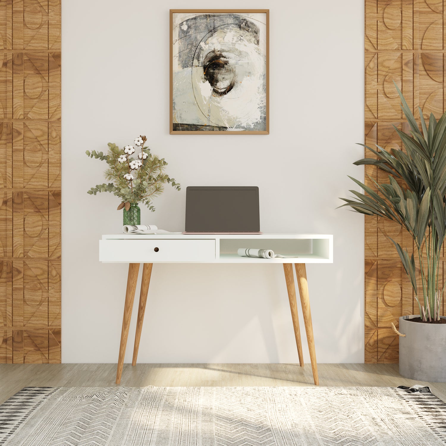 Bimossa S5110 Janus Çalışma Masası Çekmeceli Beyaz