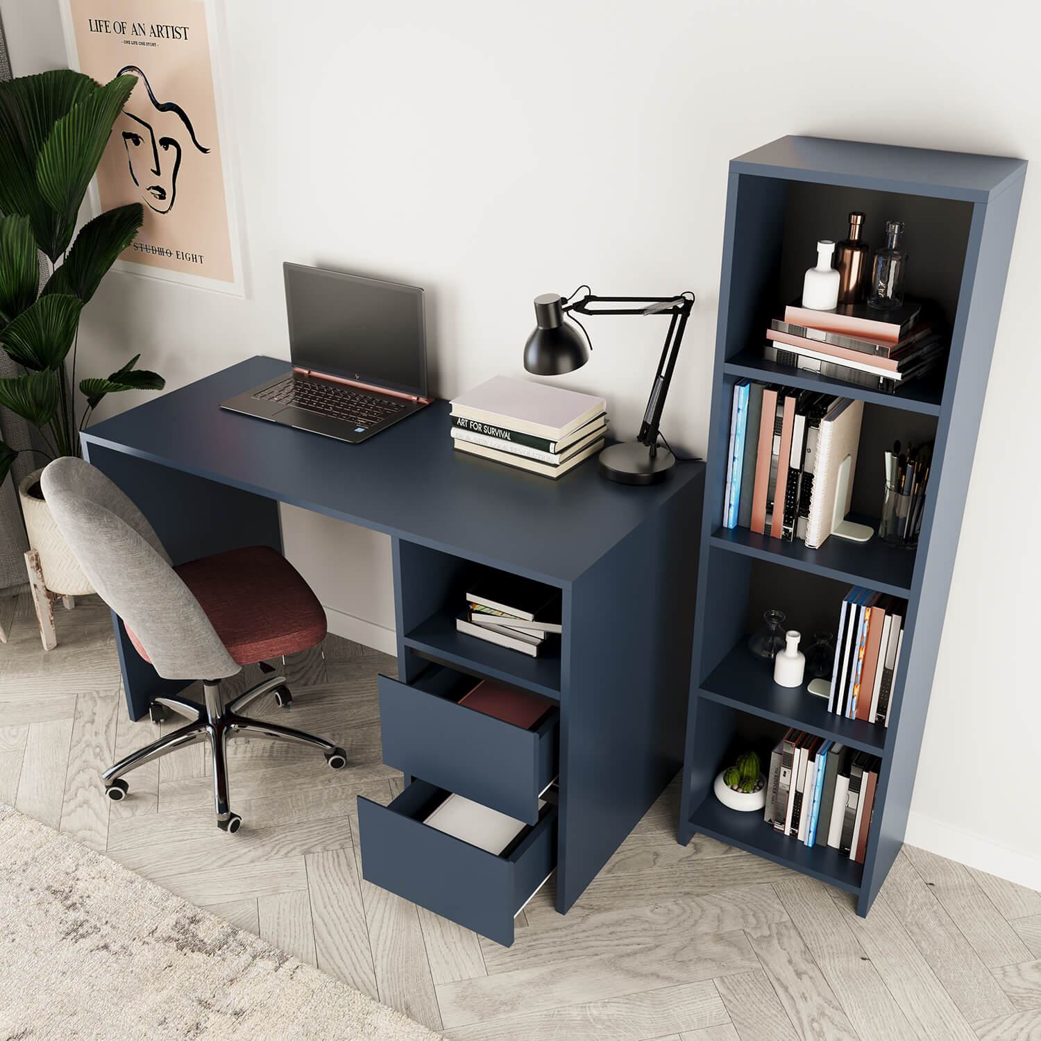 Bimossa T50 Kosta Kitaplıklı Çalışma Masası
