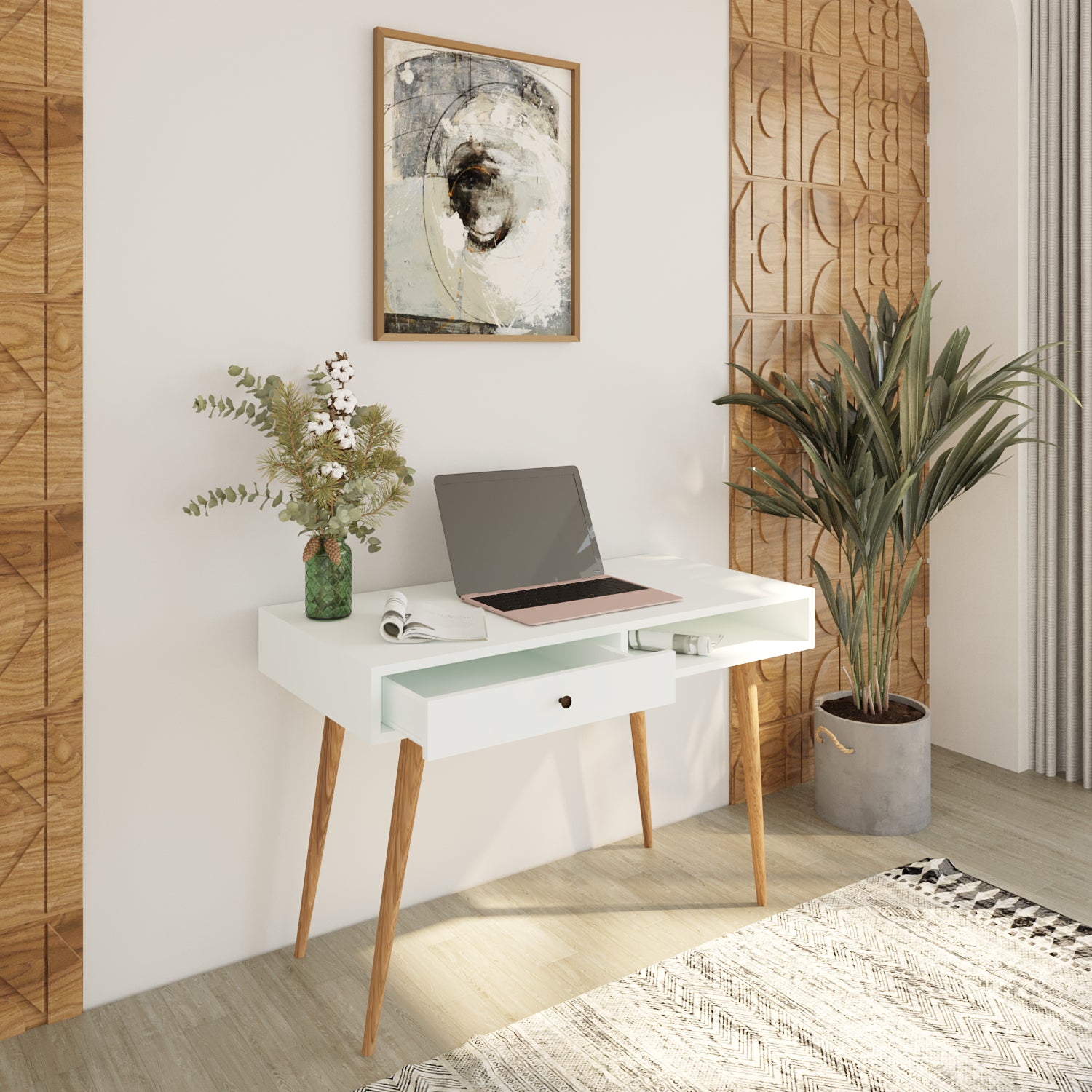 Bimossa S5110 Janus Çalışma Masası Çekmeceli Beyaz