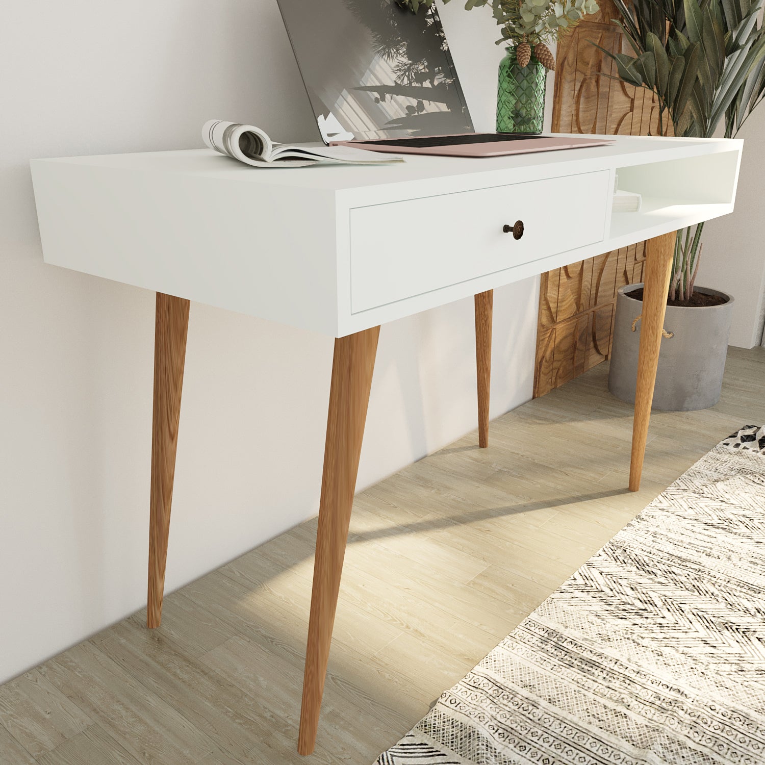 Bimossa S5110 Janus Çalışma Masası Çekmeceli Beyaz