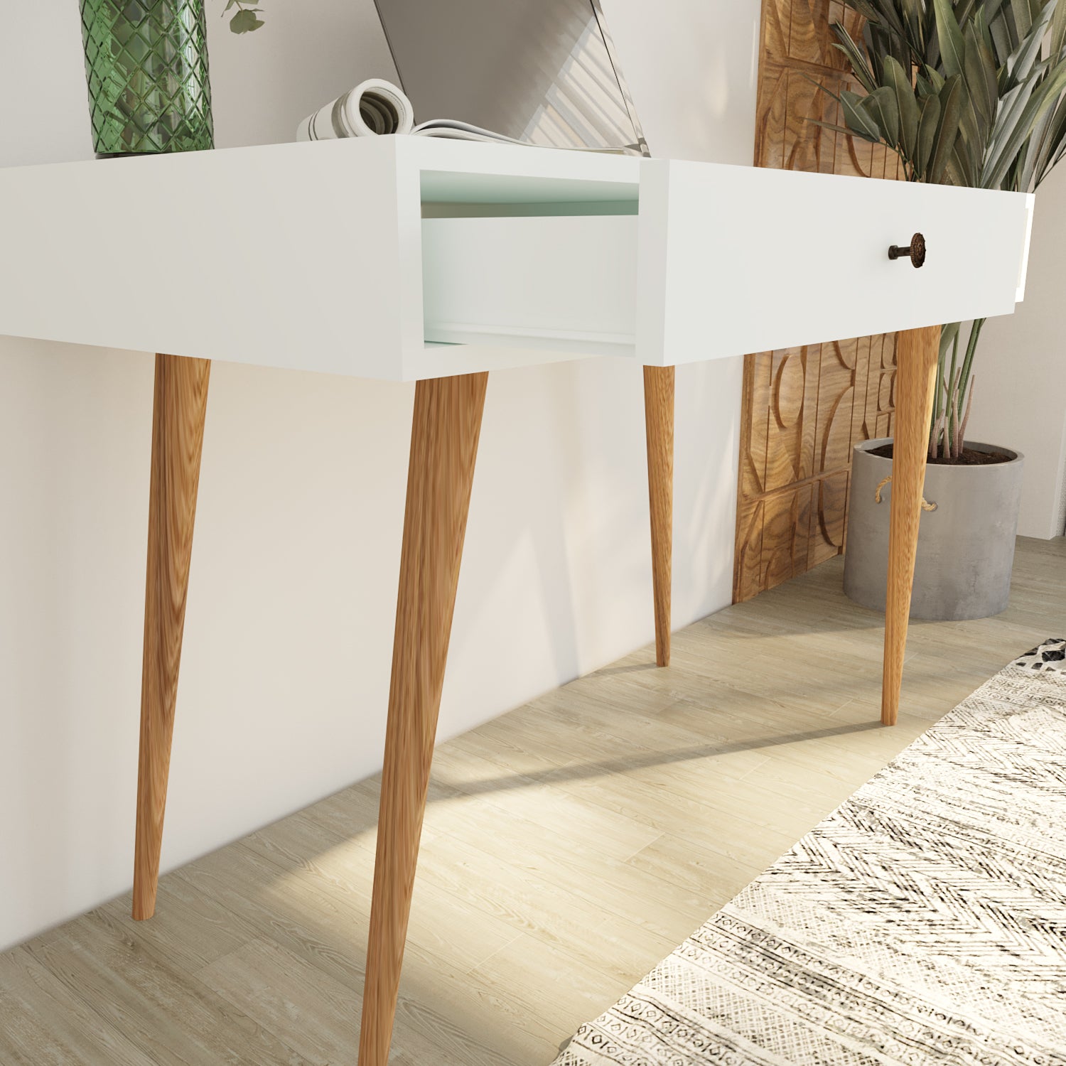 Bimossa S5110 Janus Çalışma Masası Çekmeceli Beyaz