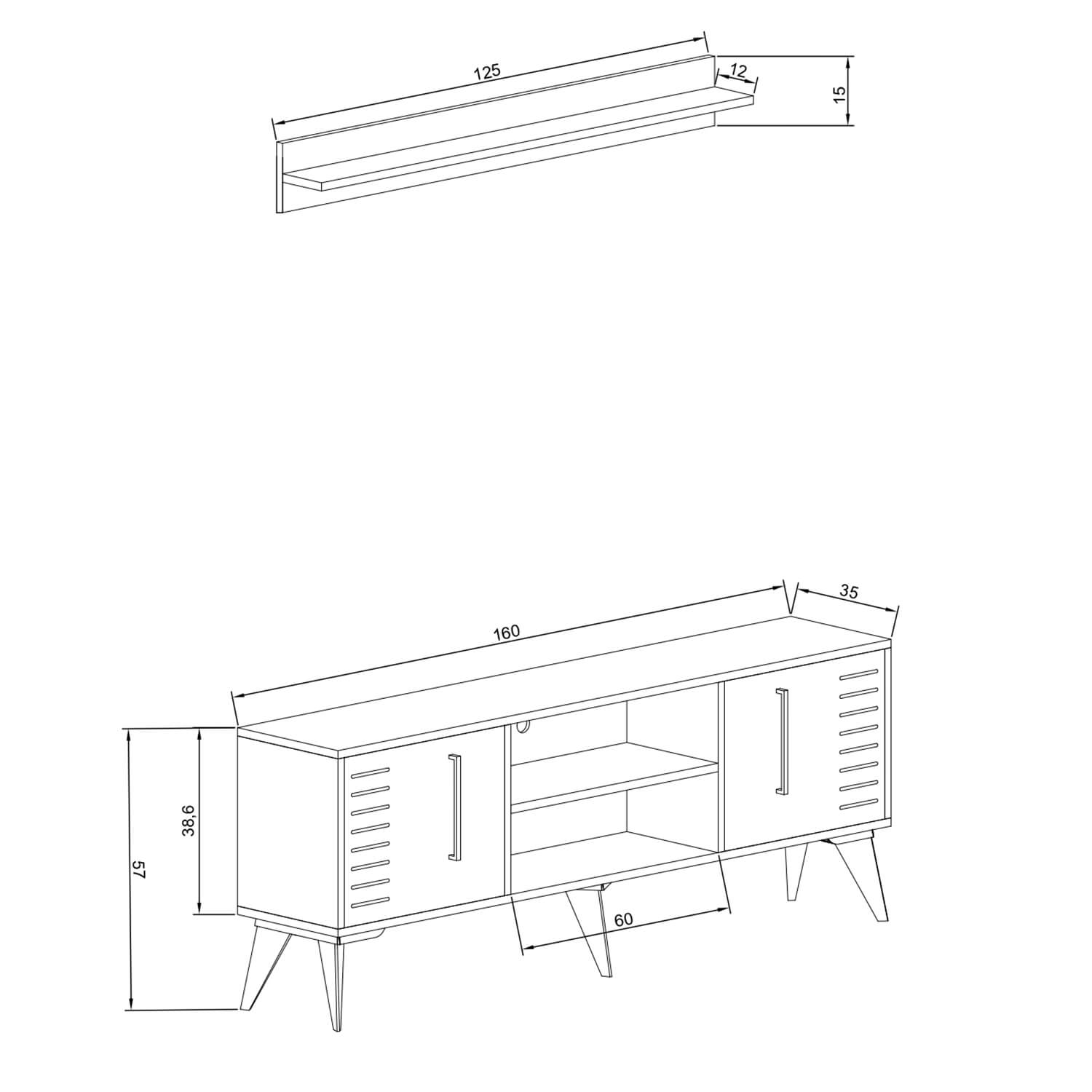 Bimossa G34 Karla Tv Ünitesi Ve Raf