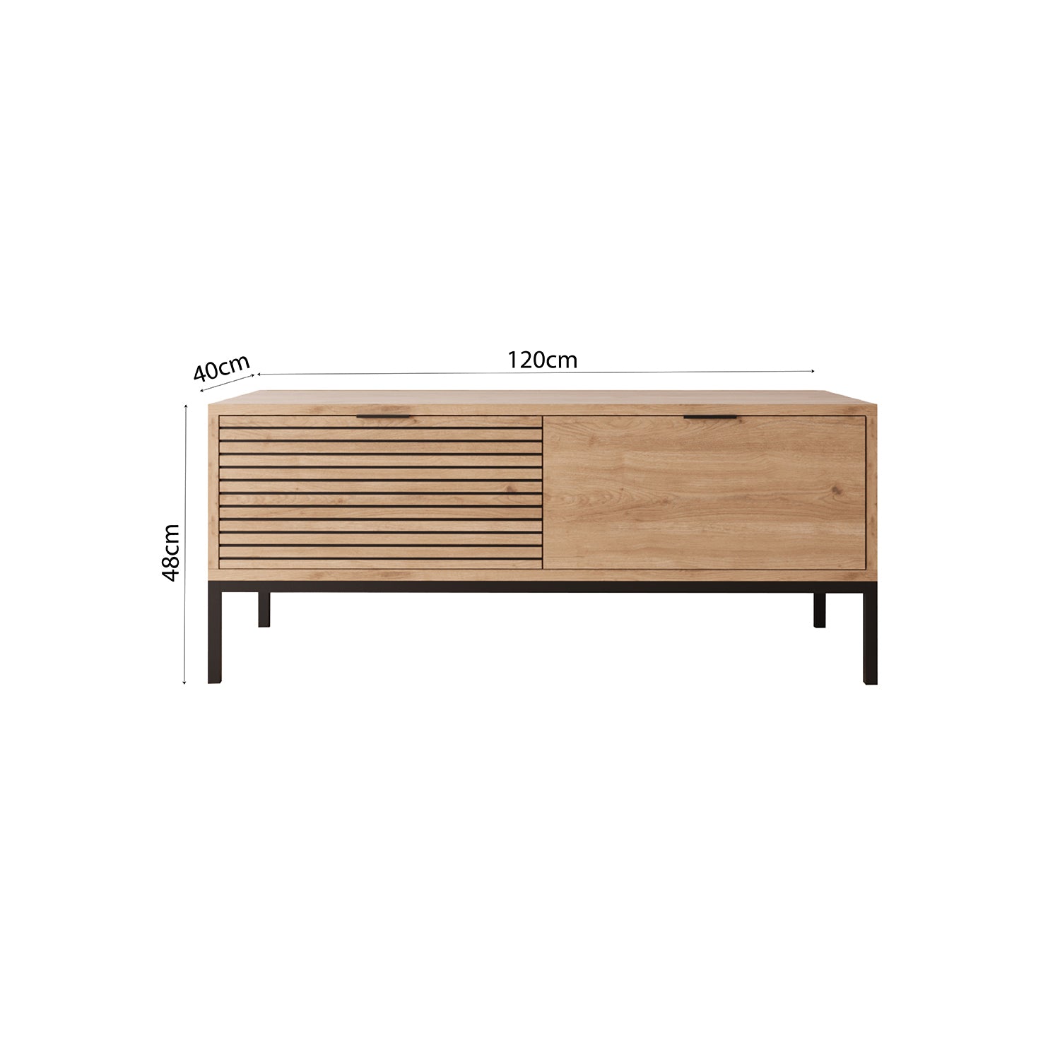 Bimossa B0060 Alya Ahşap Görünümlü TV Sehpası 120 cm 2 Çekmeceli Modern Salon TV Ünitesi
