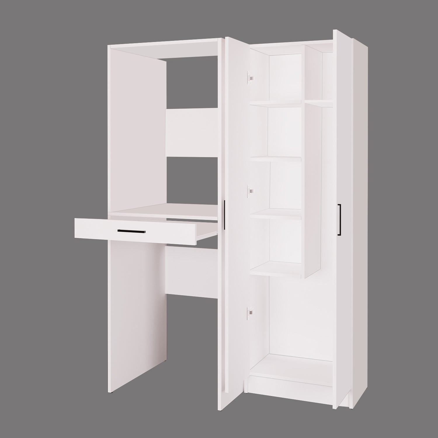 Bimossa Y04 Alvessa İkili Set, Çamaşır ve Kurutma Makinesi Dolabı Beyaz, Kapaklı Raflı Banyo Dolabı, Çamaşır Sepeti Çekmeceli Dolap