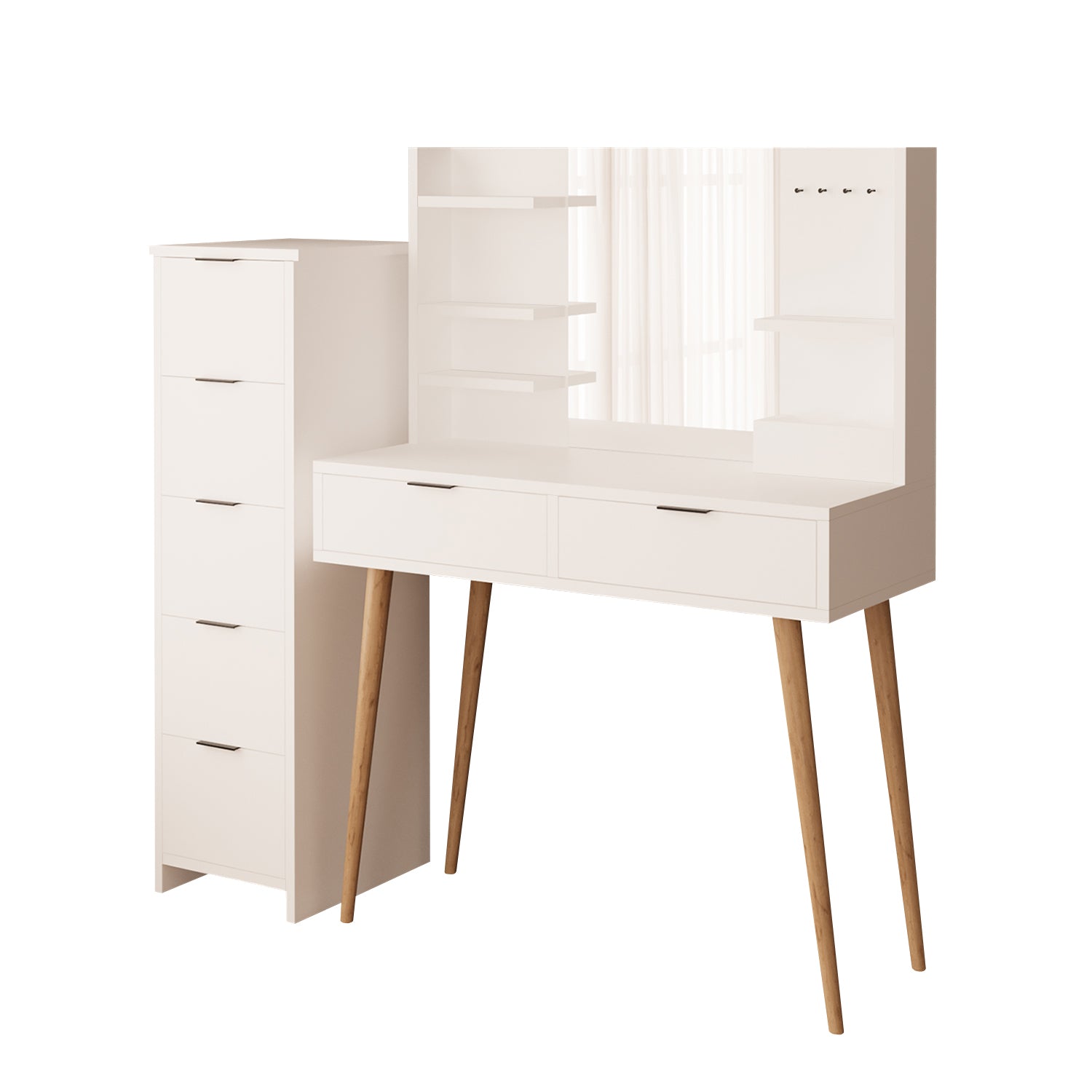 Bimossa T40 Bella Çekmeceli Dolaplı Makyaj Masası