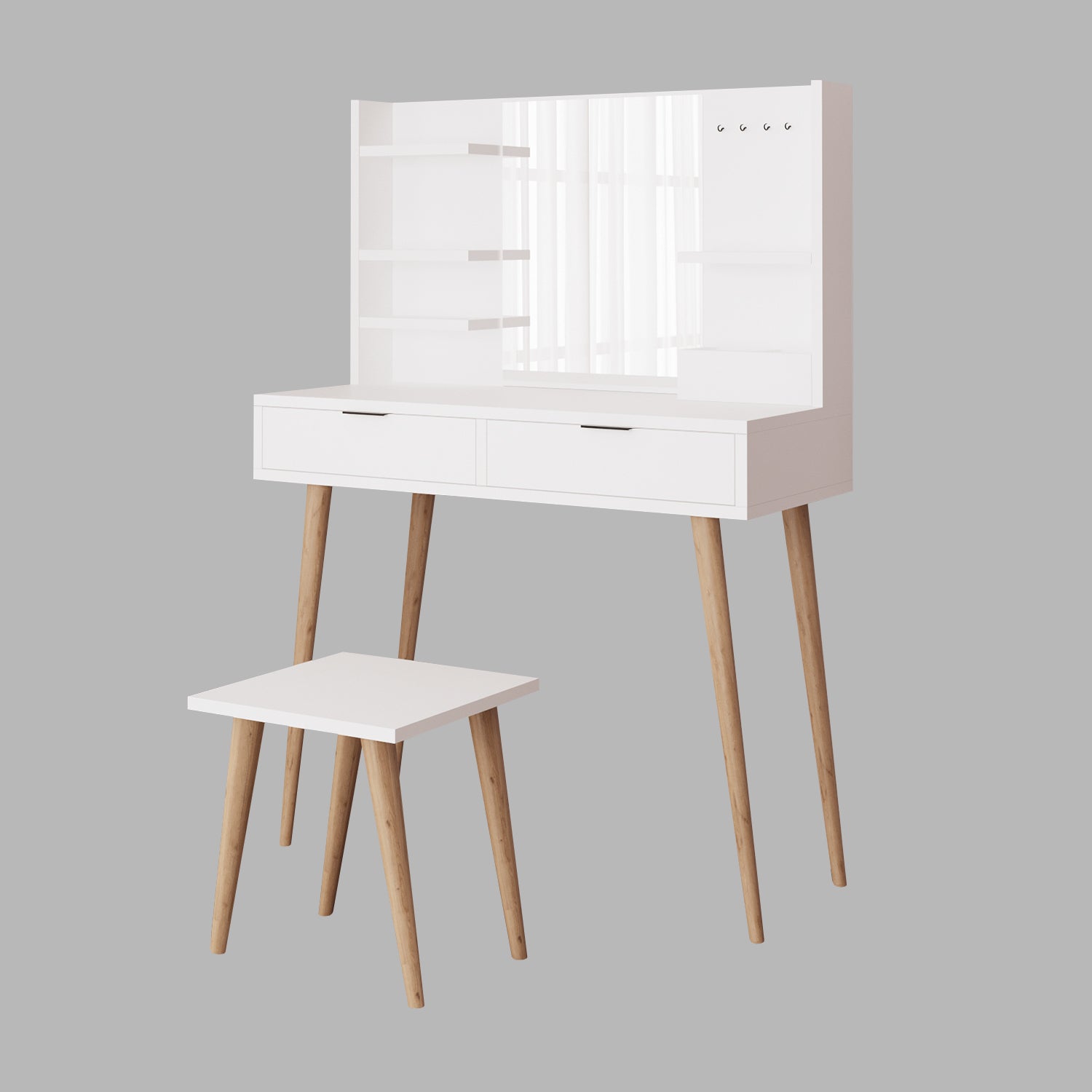 Bimossa V40 Bella Tabureli Makyaj Masası