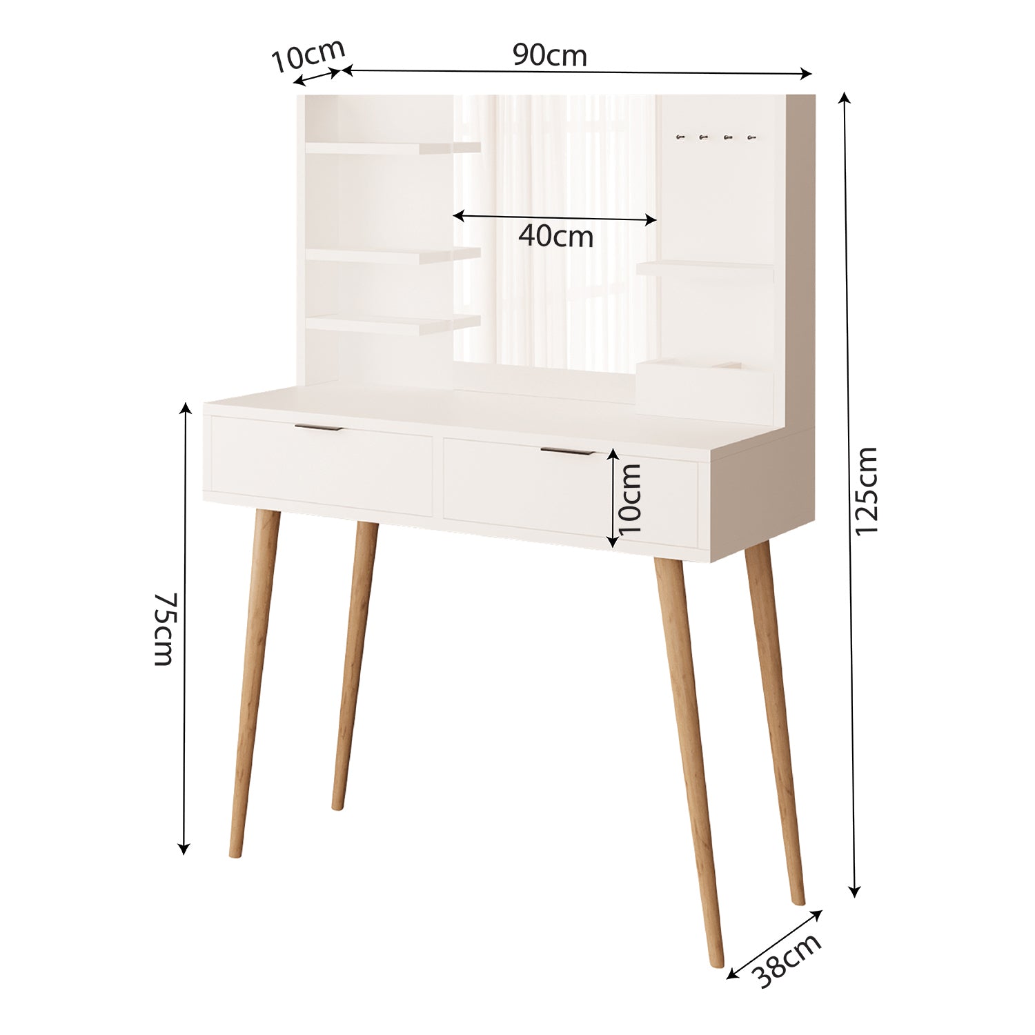 Bimossa A40 Bella Çekmeceli Makyaj Masası