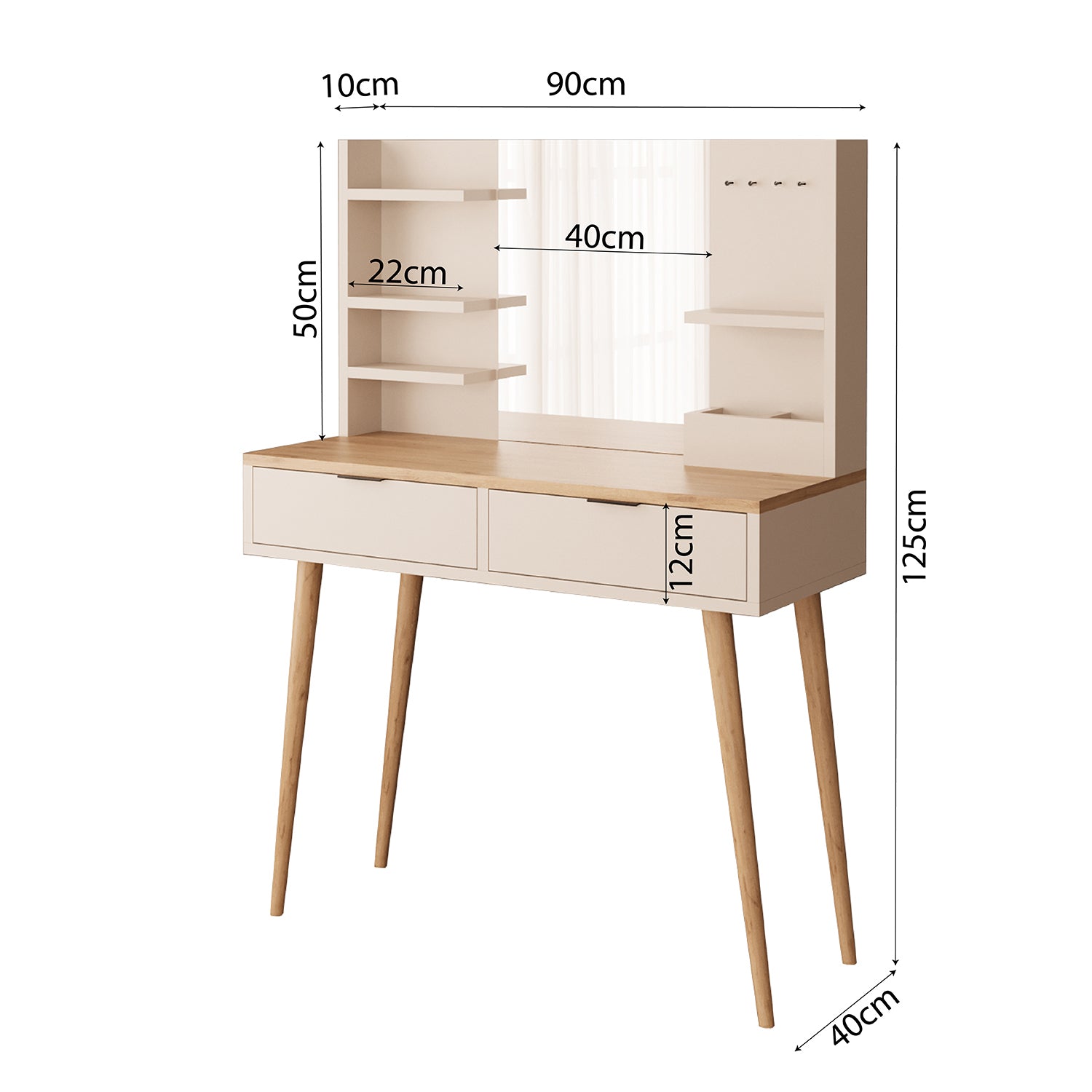 Bimossa A40 Bella Çekmeceli Makyaj Masası