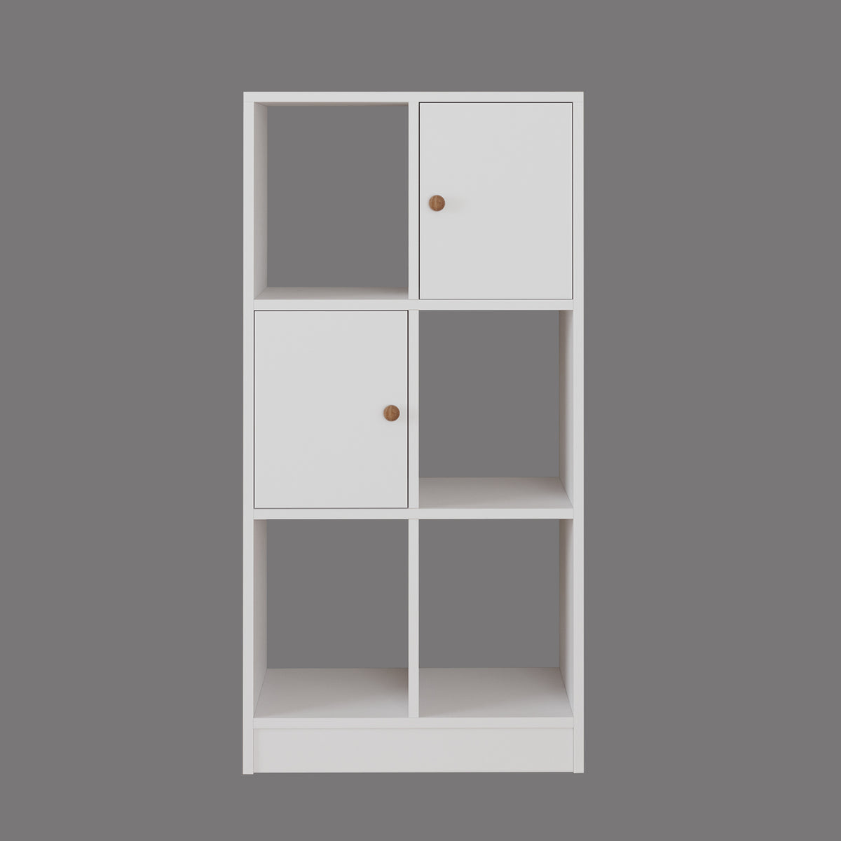 Bimossa W53 Betty Kitaplık, 2 Kapaklı ve 4 Açık Bölmeli 120 cm Çok Amaçlı Kitaplık