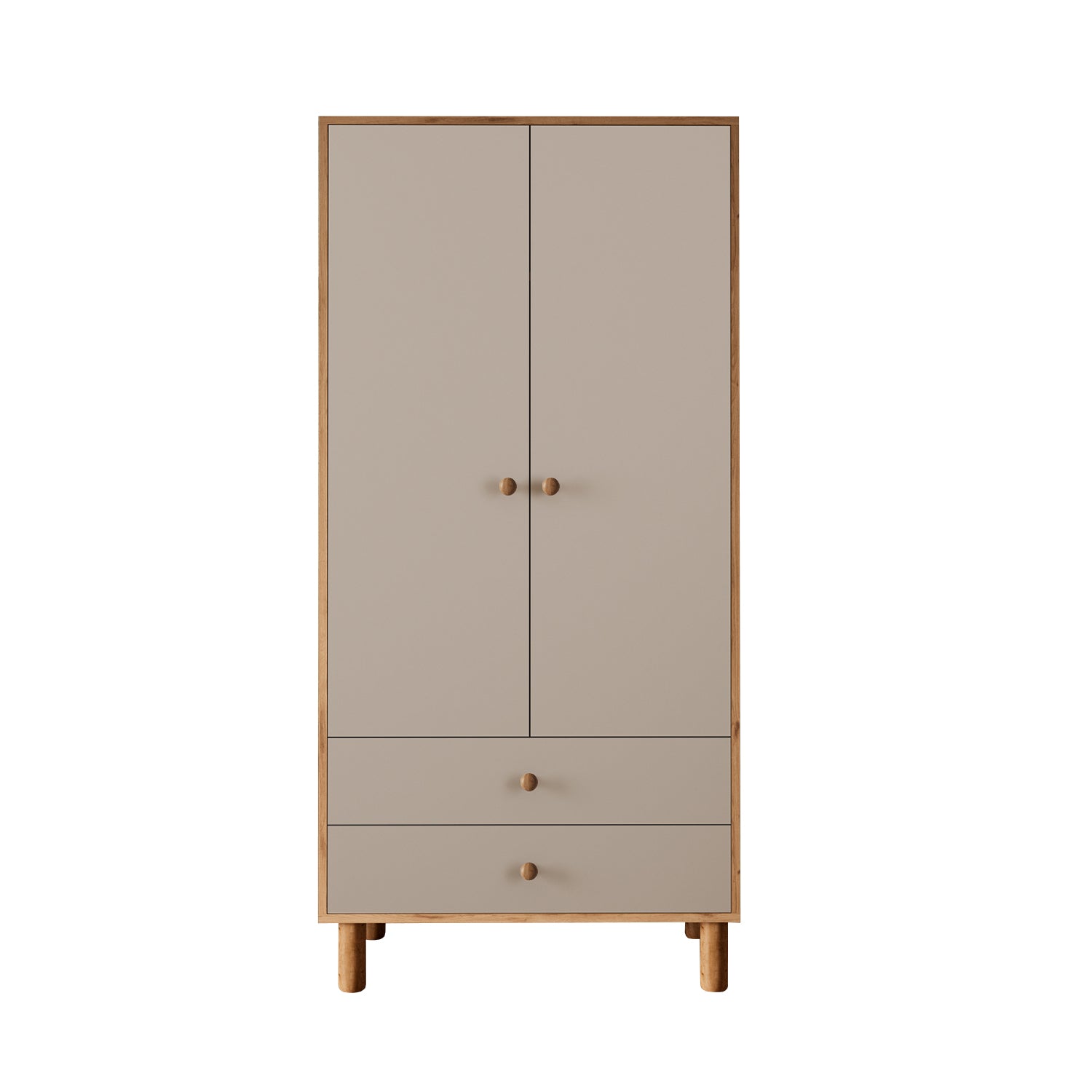 Bimossa KG20 Bunny 80 cm, 2 Kapaklı Gardırop, 2 Çekmeceli Yüksek Ayaklı Çocuk Odası Gardırobu