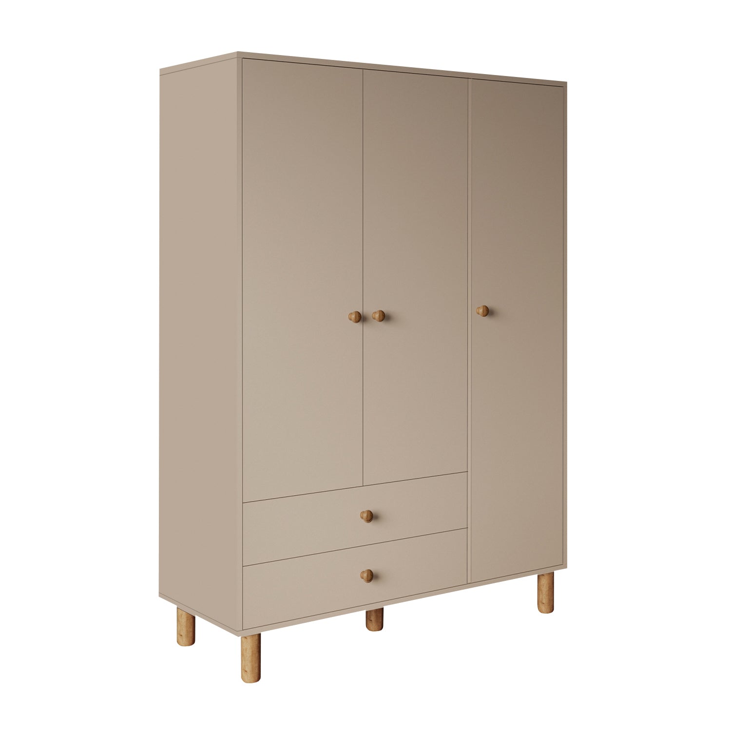 Bimossa KG30 Bunny 120 cm, 3 Kapaklı Gardırop, 2 Çekmeceli Yüksek Ayaklı Çocuk Odası Gardırobu