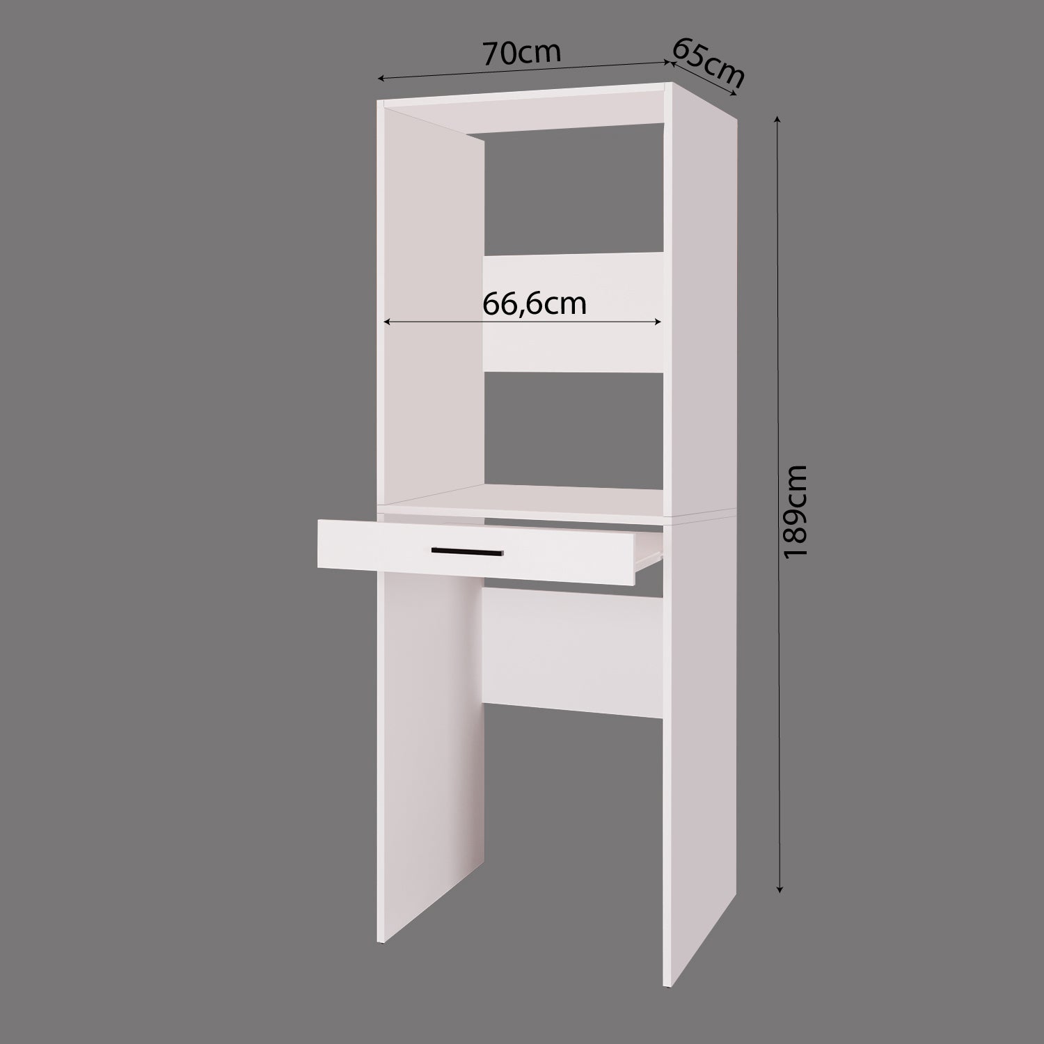 Bimossa Y01 Linora Çamaşır ve Kurutma Makinesi Dolabı Beyaz, Çamaşır Sepeti Çekmeceli Banyo Dolabı