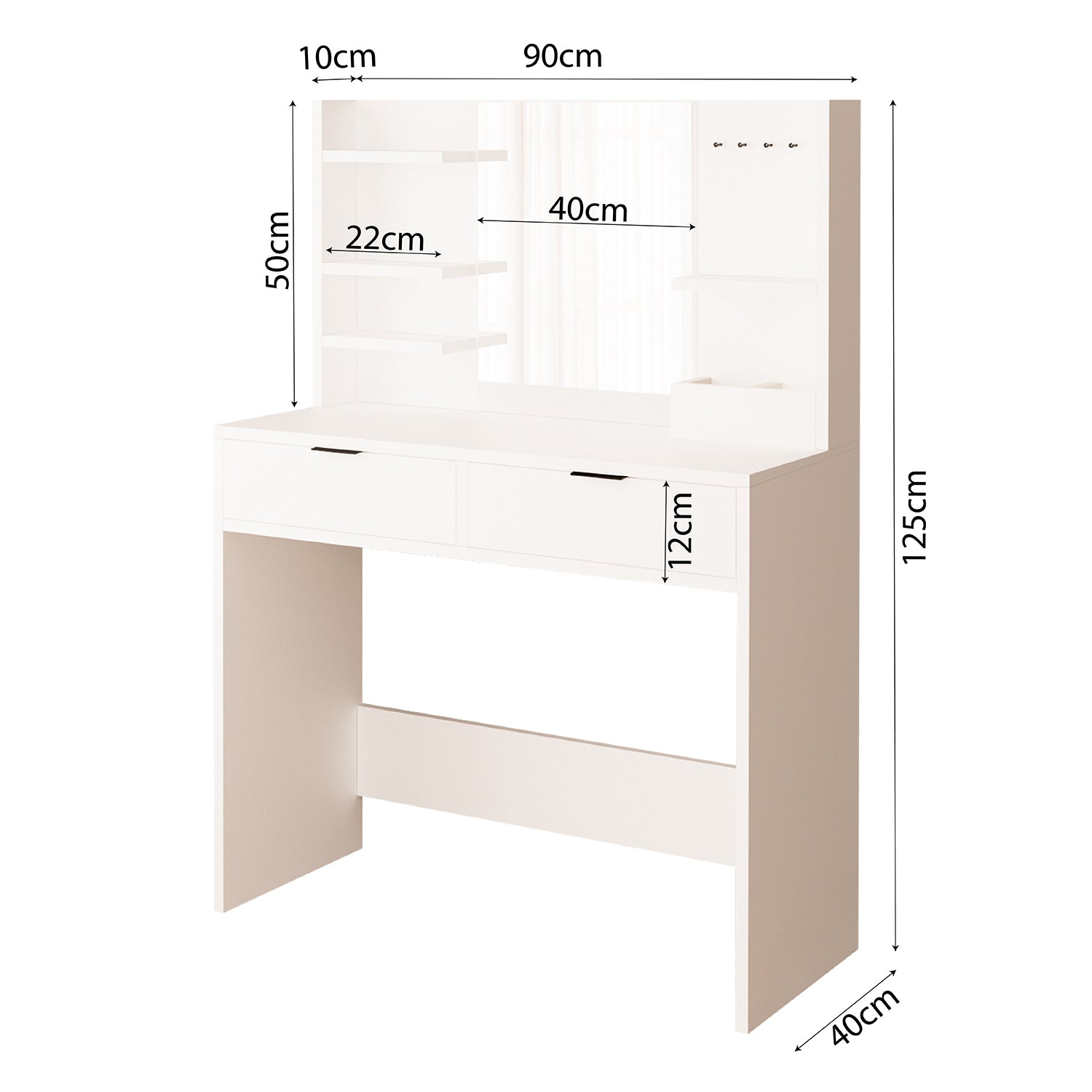 Bimossa A50 Diena Çekmeceli Makyaj Masası