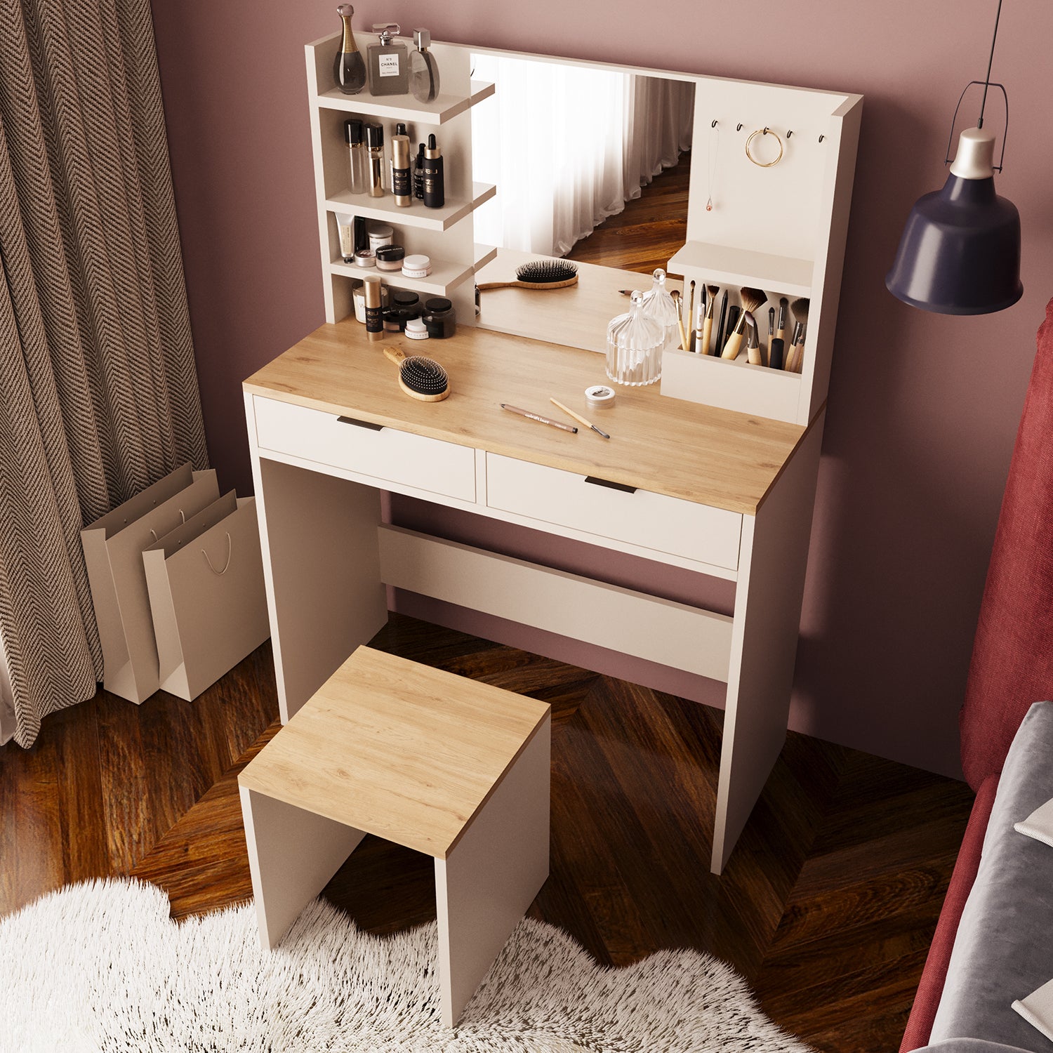 Bimossa V50 Diena Tabureli Makyaj Masası