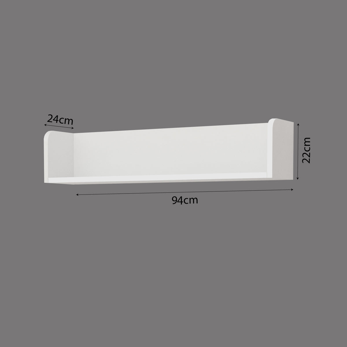 Bimossa X21 Daffy Duvar Rafı - 94 cm Geniş, 24 cm Derin ve Yuvarlatılmış Köşeli