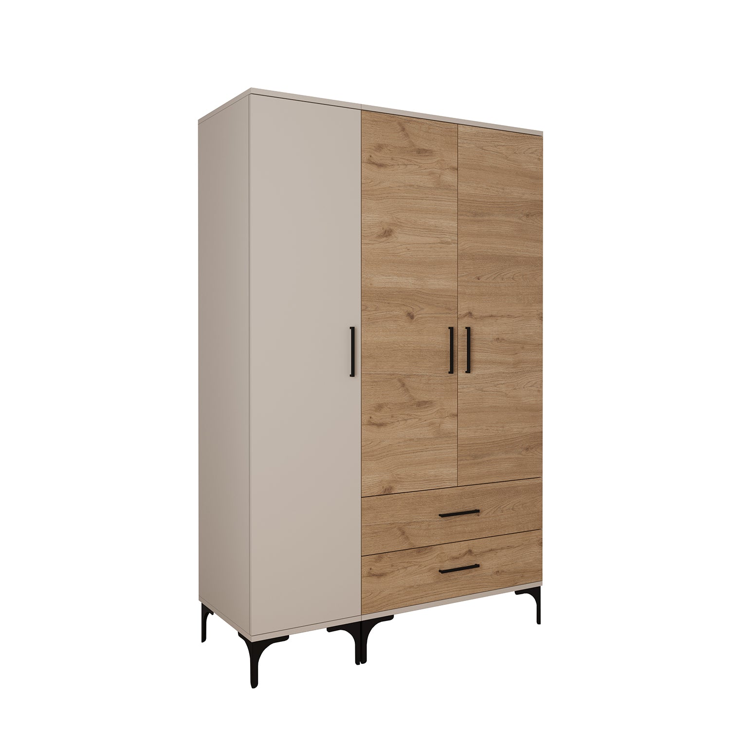 Bimossa K90 Loft 120 cm 3 Kapaklı 2 Çekmeceli Gardırop