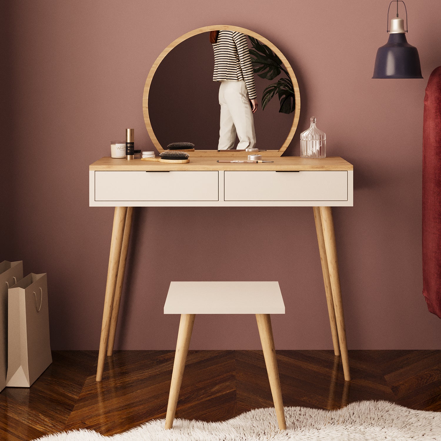 Bimossa V10 Lucy Tabureli Makyaj Masası