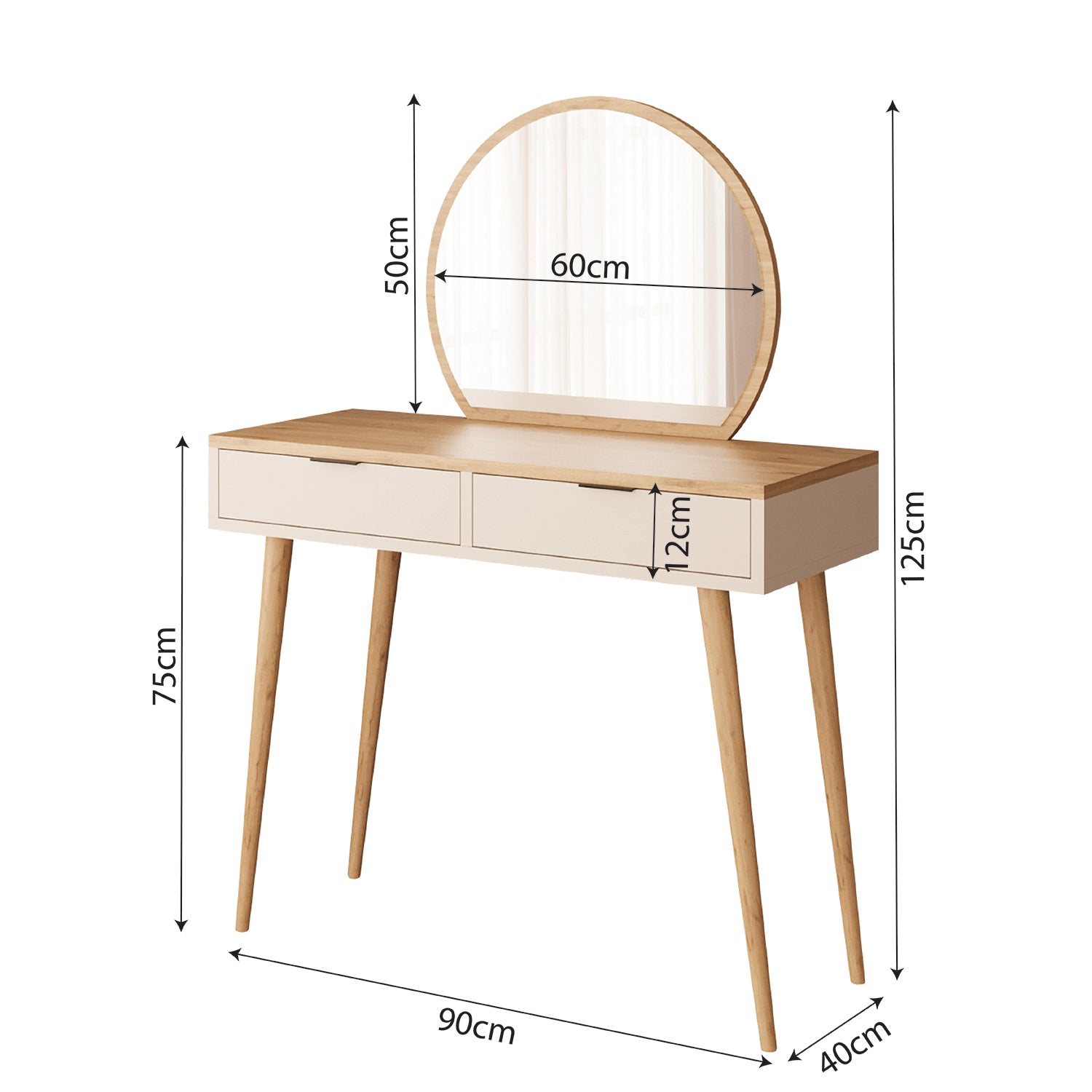 Bimossa A10 Lucy Çekmeceli Makyaj Masası