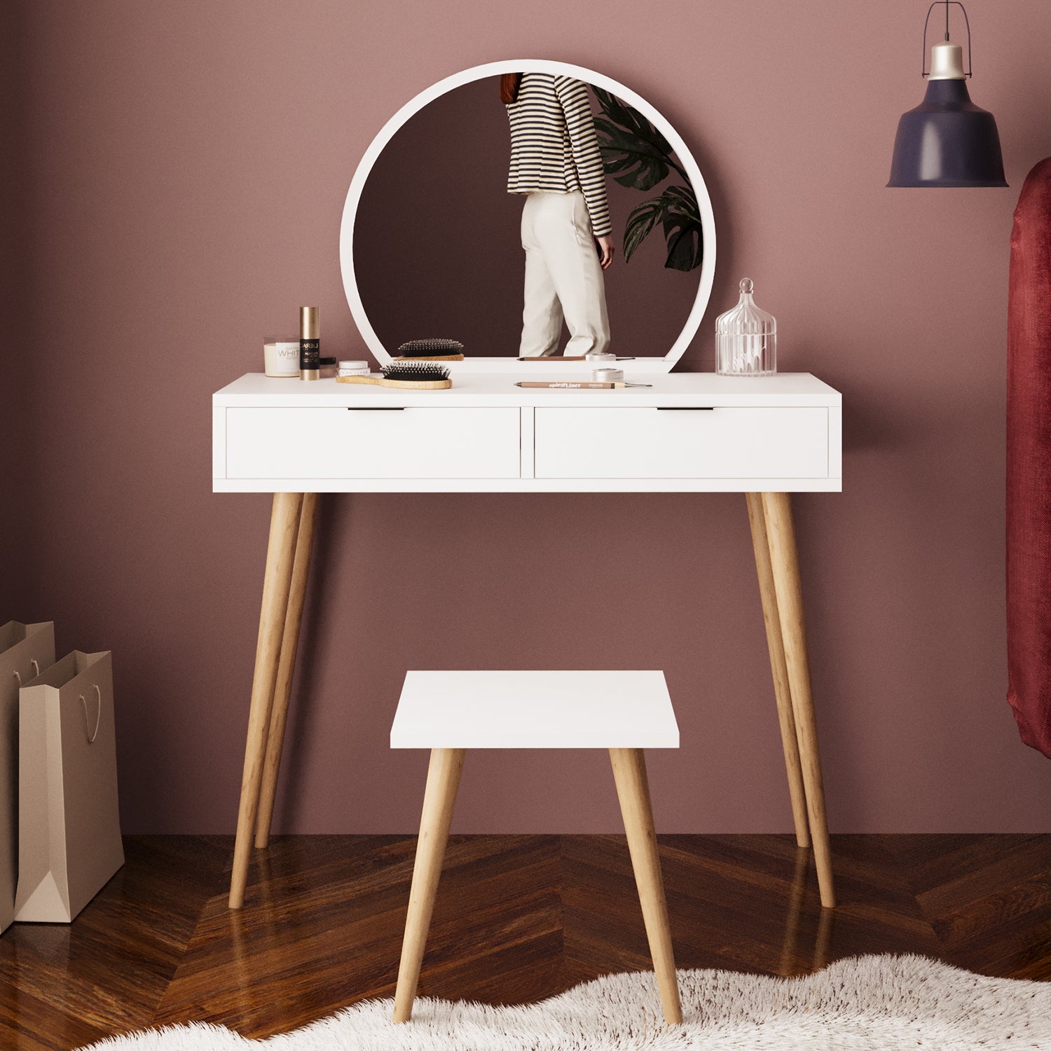 Bimossa V10 Lucy Tabureli Makyaj Masası