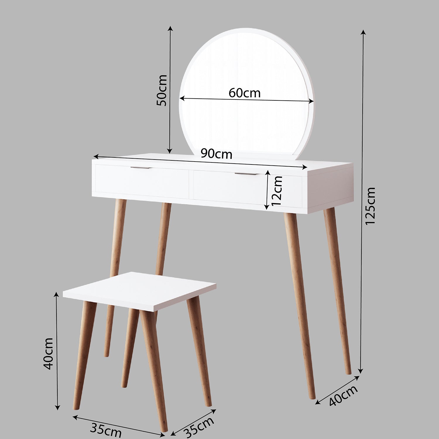 Bimossa V10 Lucy Tabureli Makyaj Masası