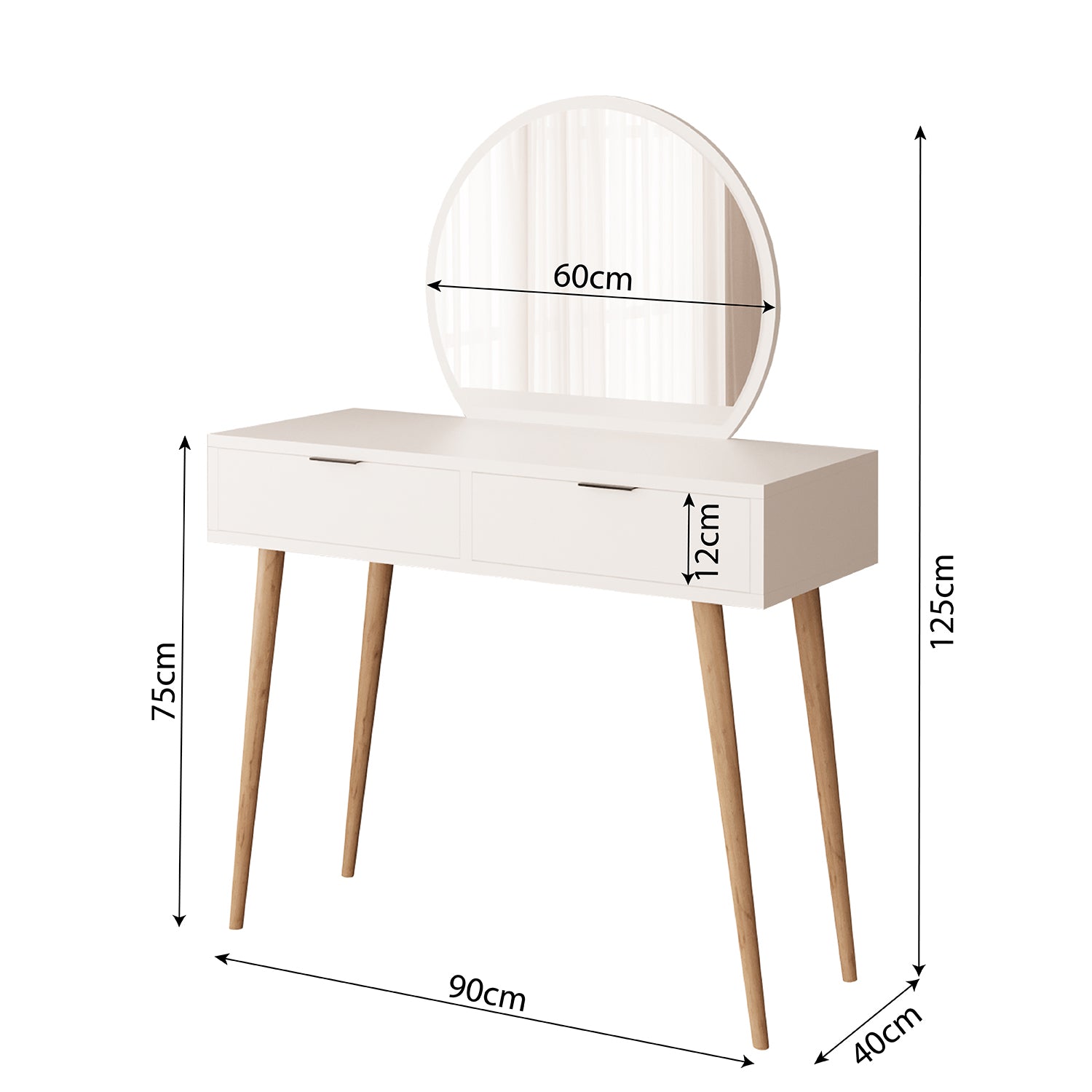 Bimossa A10 Lucy Çekmeceli Makyaj Masası