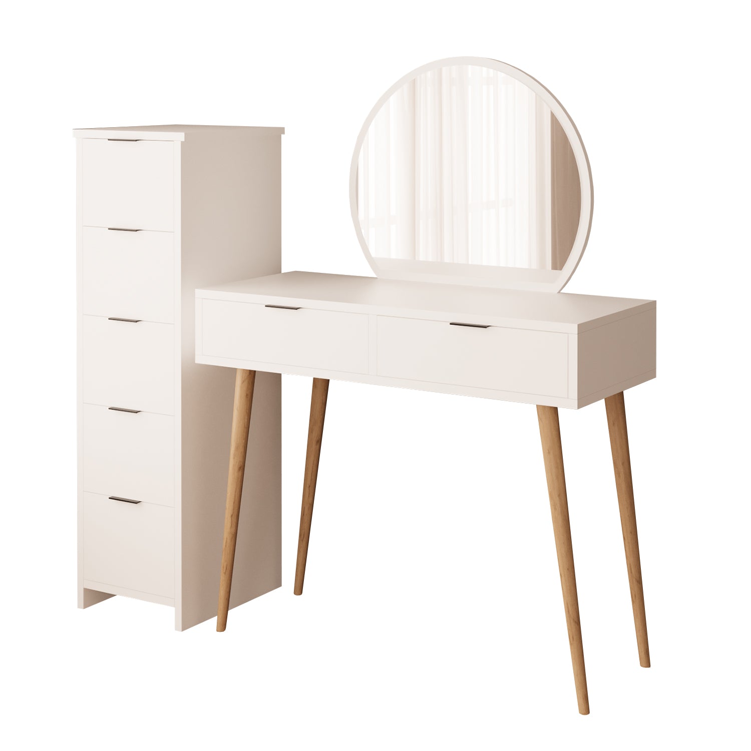 Bimossa T10 Lucy Çekmeceli Dolaplı Makyaj Masası