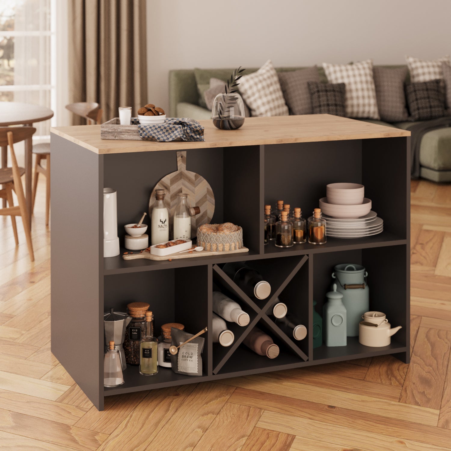 Bimossa G40 Monet 3 Tabureli Mutfak Adası