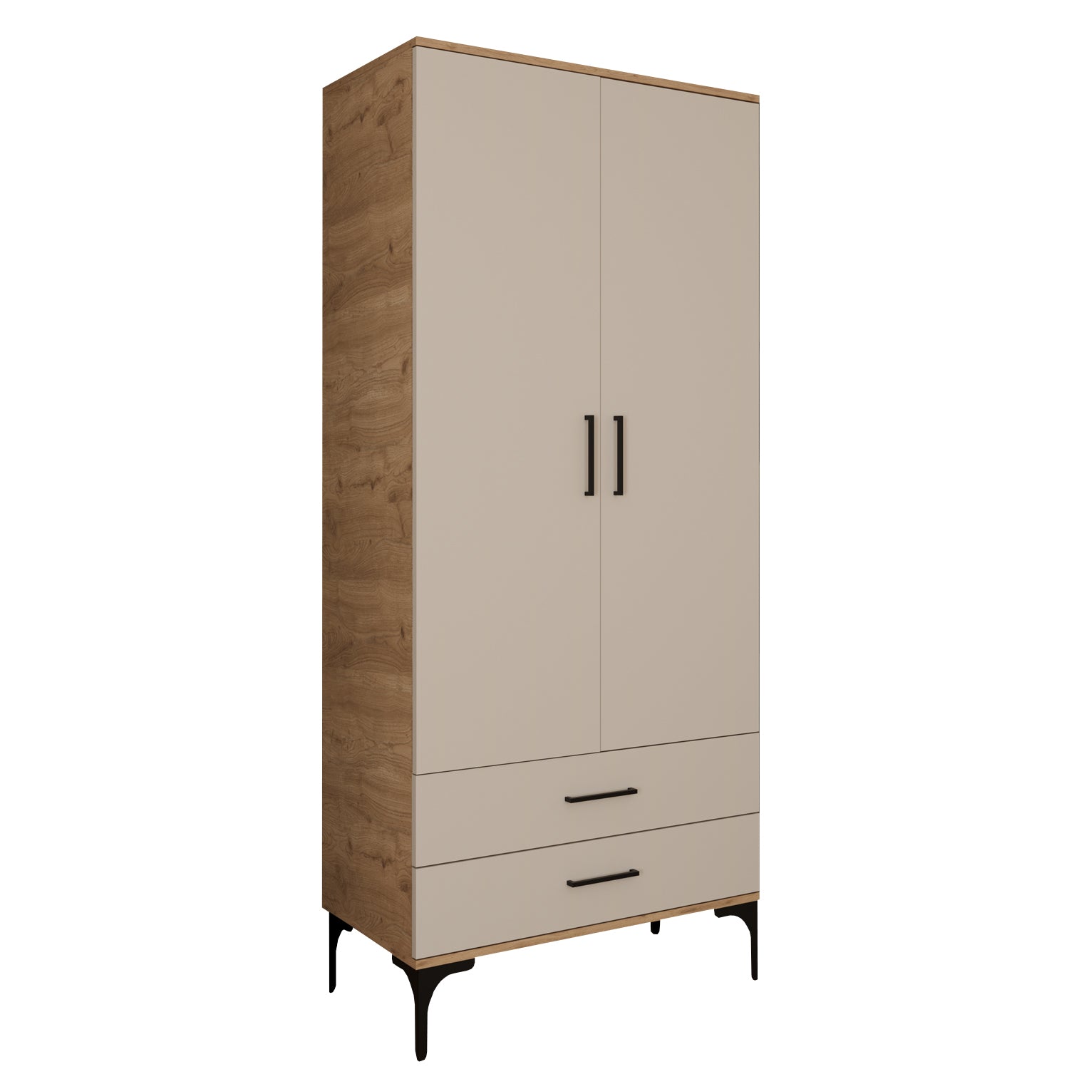 Bimossa K80 Loft 80 cm 2 Kapaklı 2 Çekmeceli Gardırop