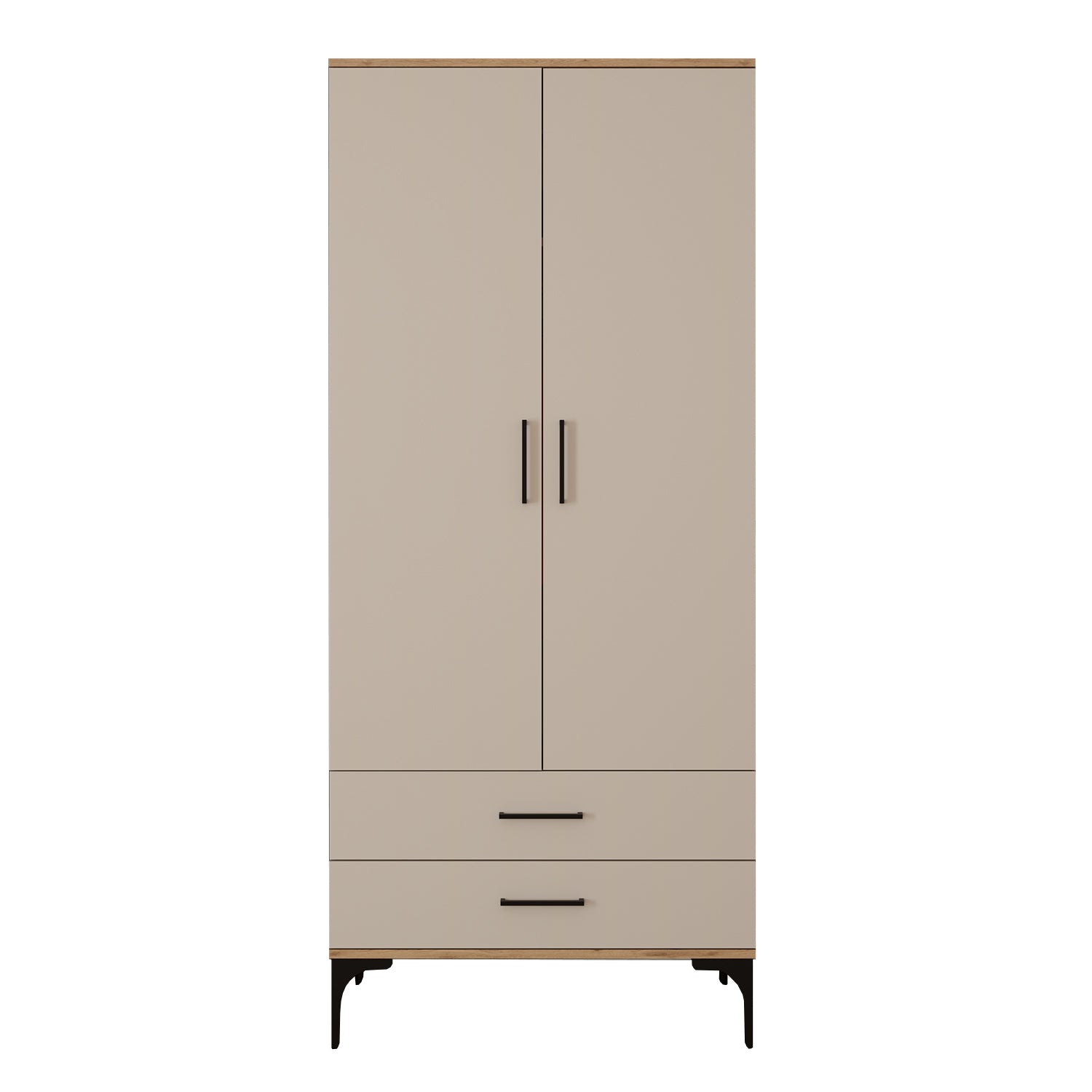 Bimossa K80 Loft 80 cm 2 Kapaklı 2 Çekmeceli Gardırop