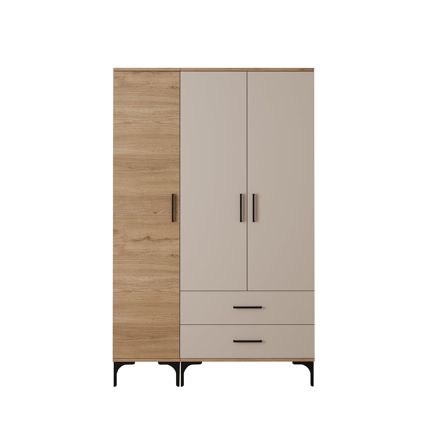 Bimossa K90 Loft 120 cm 3 Kapaklı 2 Çekmeceli Gardırop