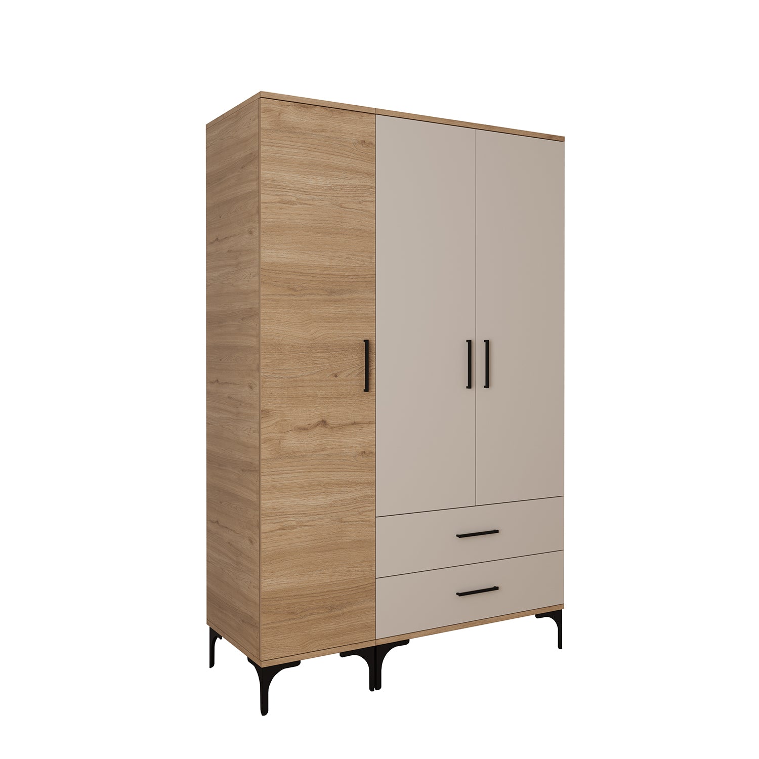 Bimossa K90 Loft 120 cm 3 Kapaklı 2 Çekmeceli Gardırop