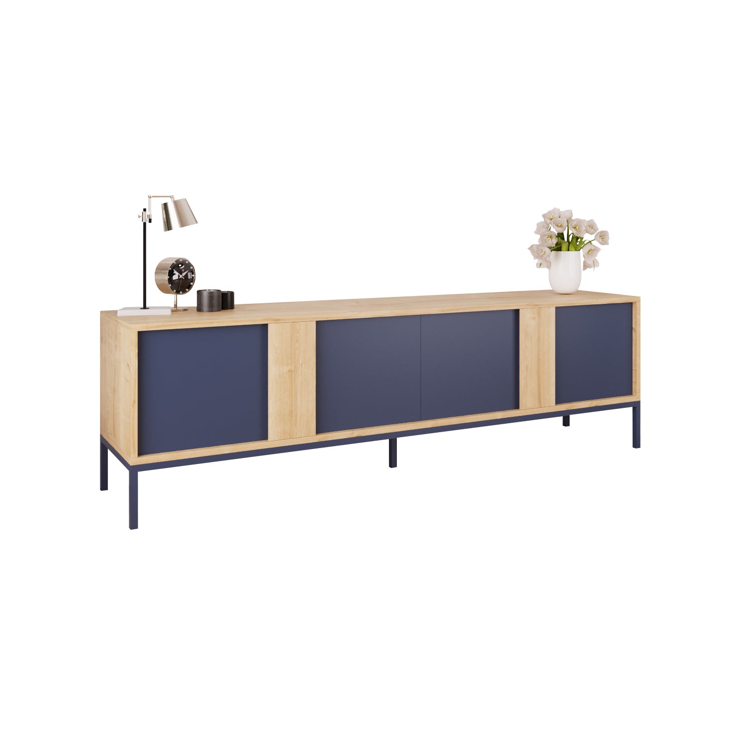 Bimossa E33 Soho TV Ünitesi 180 cm 4 Kapaklı Modern Salon Televizyon Ünitesi