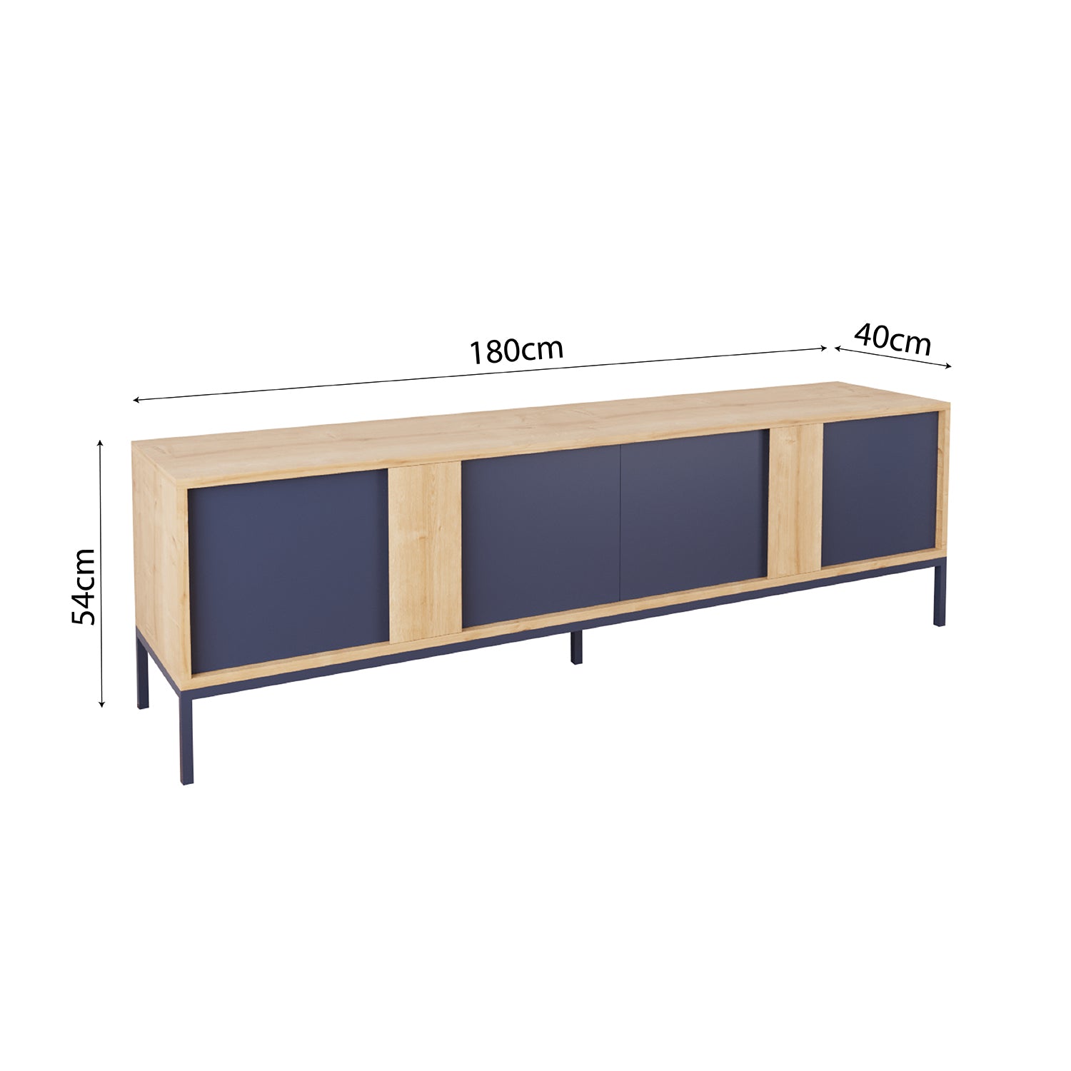Bimossa E33 Soho TV Ünitesi 180 cm 4 Kapaklı Modern Salon Televizyon Ünitesi