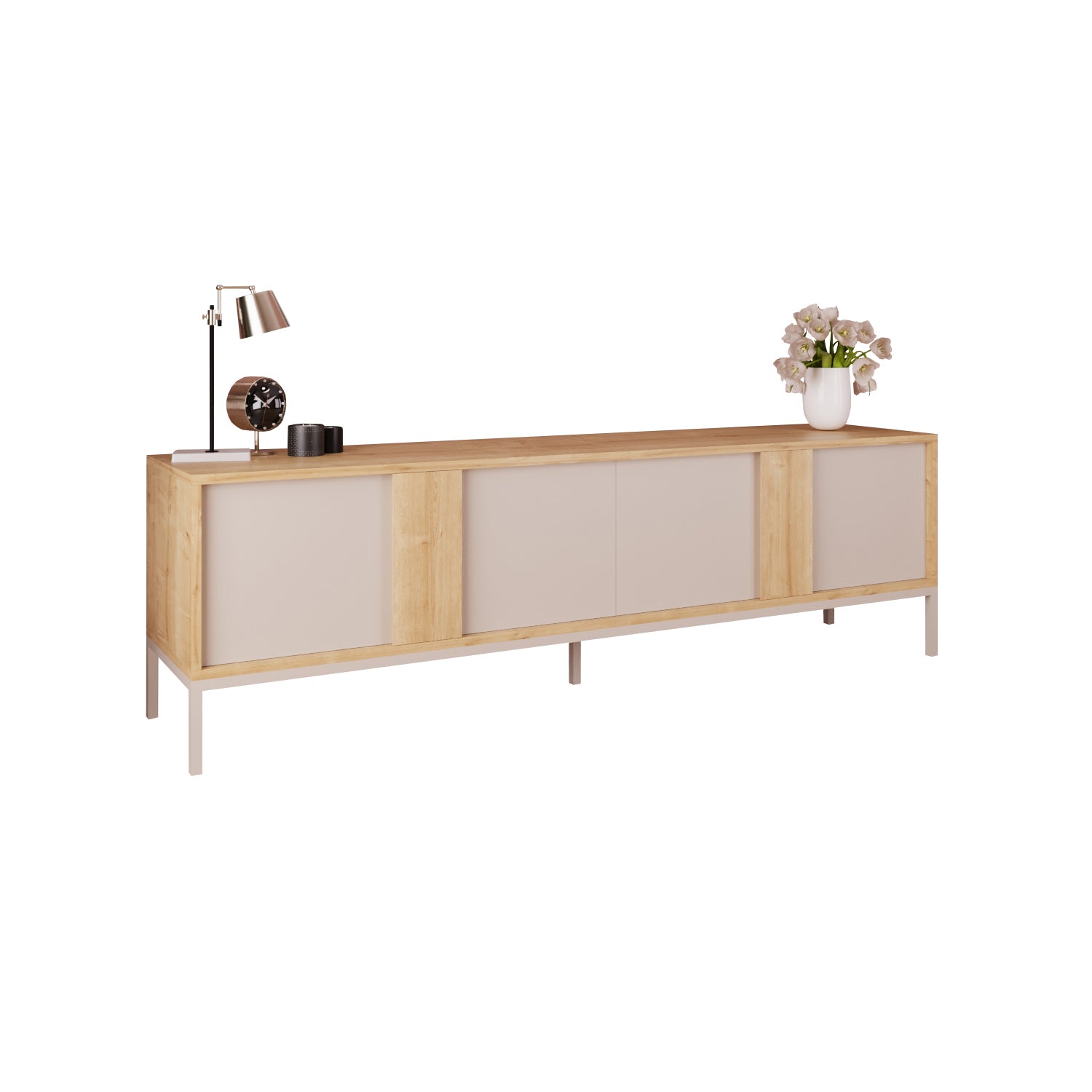Bimossa E33 Soho TV Ünitesi 180 cm 4 Kapaklı Modern Salon Televizyon Ünitesi