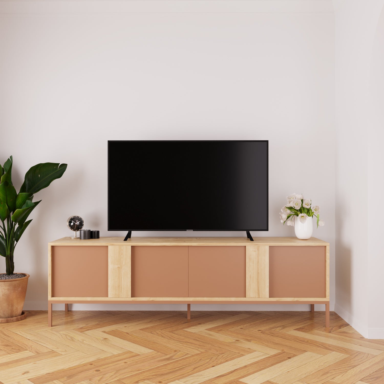 Bimossa E33 Soho TV Ünitesi 180 cm 4 Kapaklı Modern Salon Televizyon Ünitesi