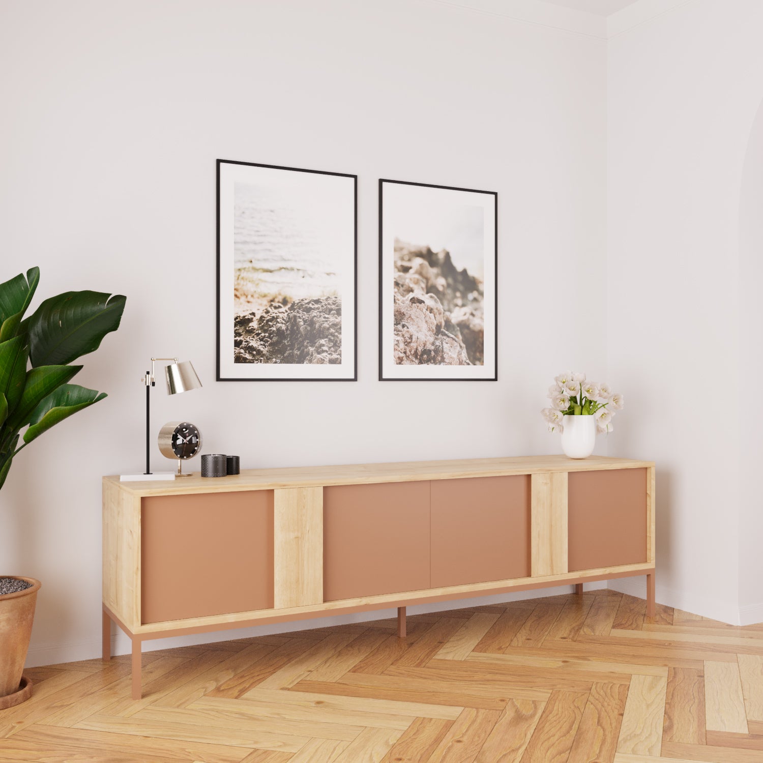 Bimossa E33 Soho TV Ünitesi 180 cm 4 Kapaklı Modern Salon Televizyon Ünitesi