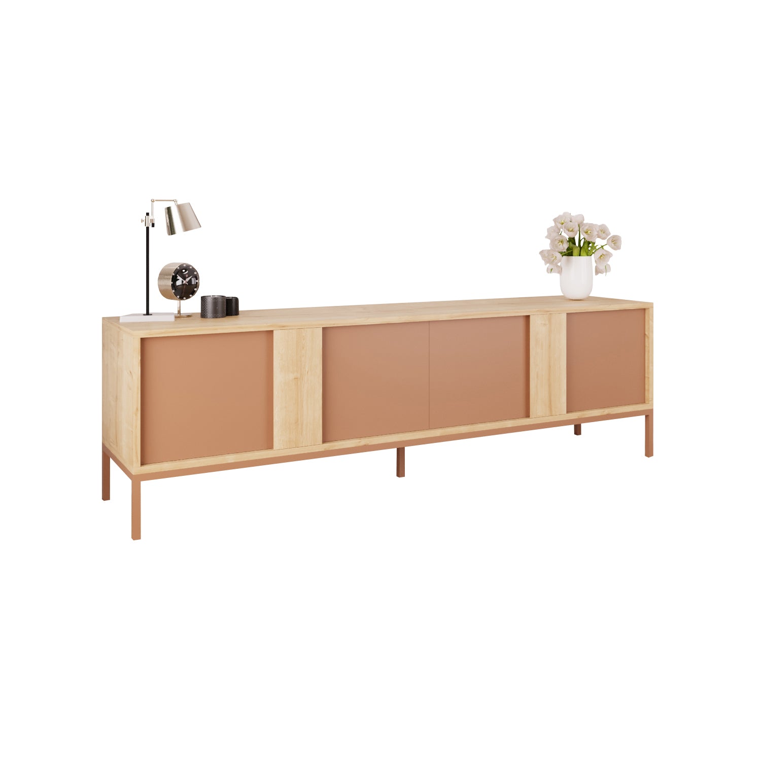 Bimossa E33 Soho TV Ünitesi 180 cm 4 Kapaklı Modern Salon Televizyon Ünitesi