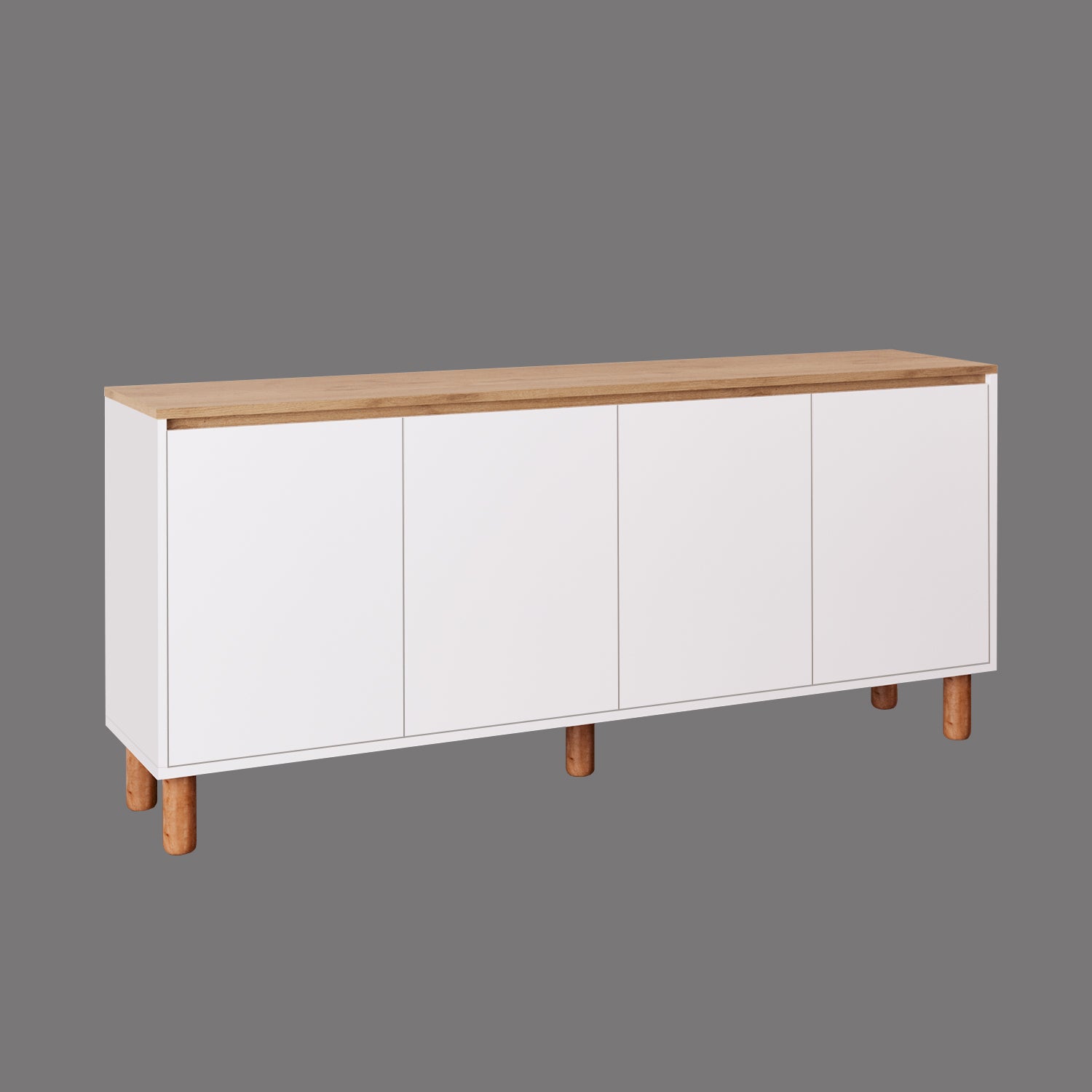 Bimossa H41 Terra 180 cm Yüksek Ayaklı 4 Kapaklı Konsol, Modern Yemek Odası Depolama Dolabı