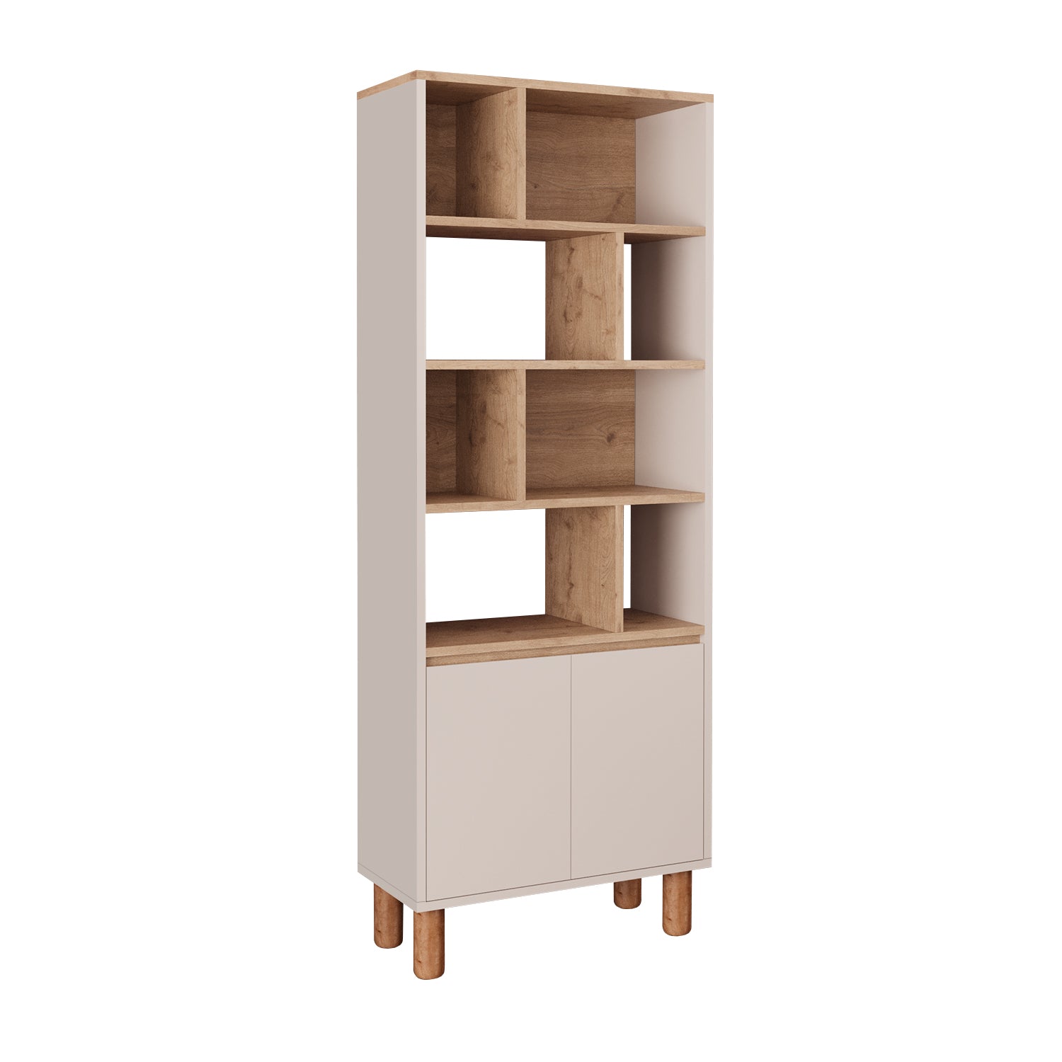 Bimossa W41 Terra 180 cm Yüksek Ayaklı, Kapaklı Kitaplık, Raflı Çok Amaçlı Dolap