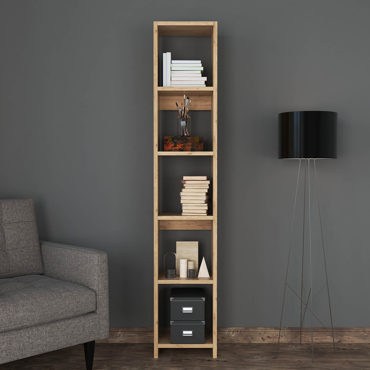 Bimossa W14 Robin Tek Kitaplık Dar