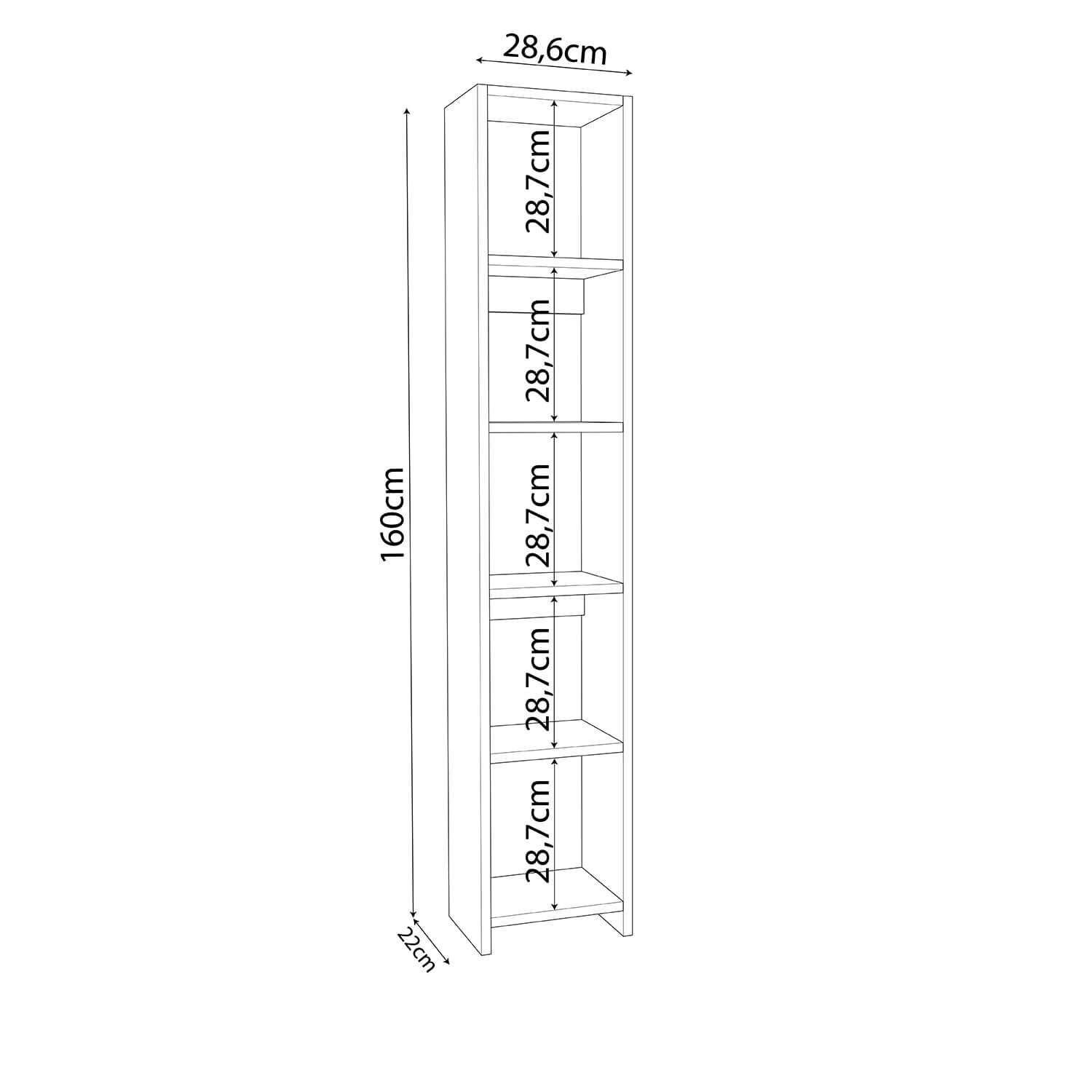 Bimossa W14 Robin Tek Kitaplık Dar