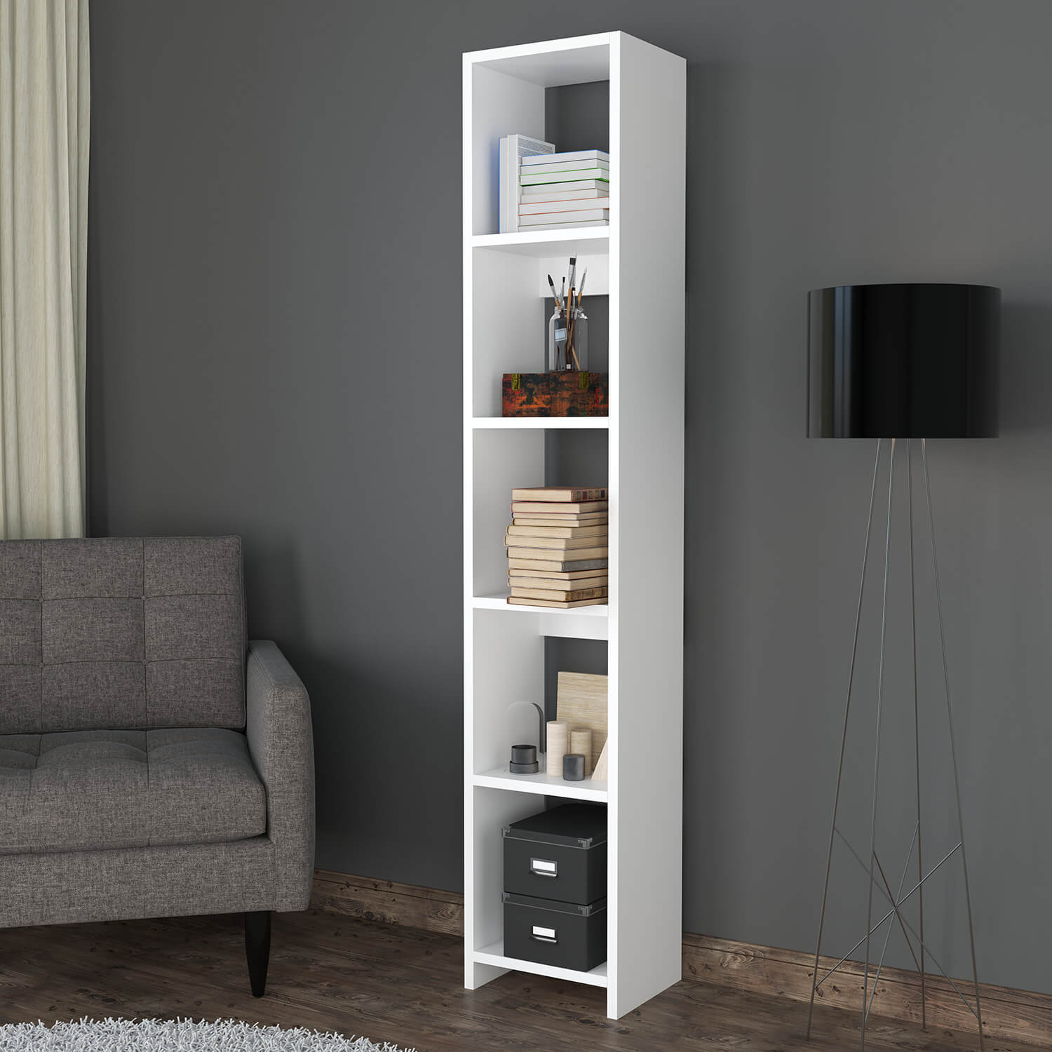 Bimossa W14 Robin Tek Kitaplık Dar