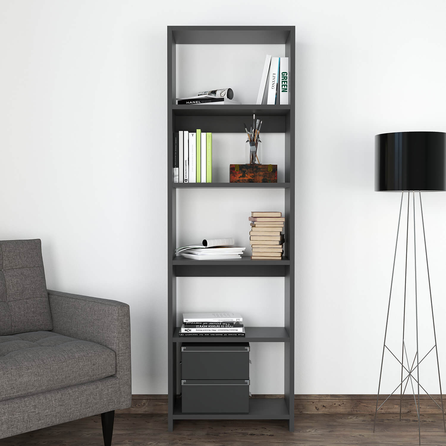 Bimossa W15 Robin Tek Kitaplık Geniş