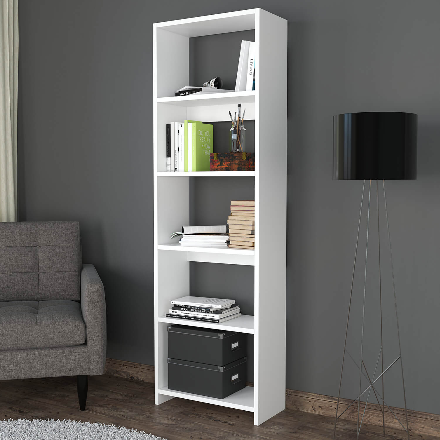 Bimossa W15 Robin Tek Kitaplık Geniş