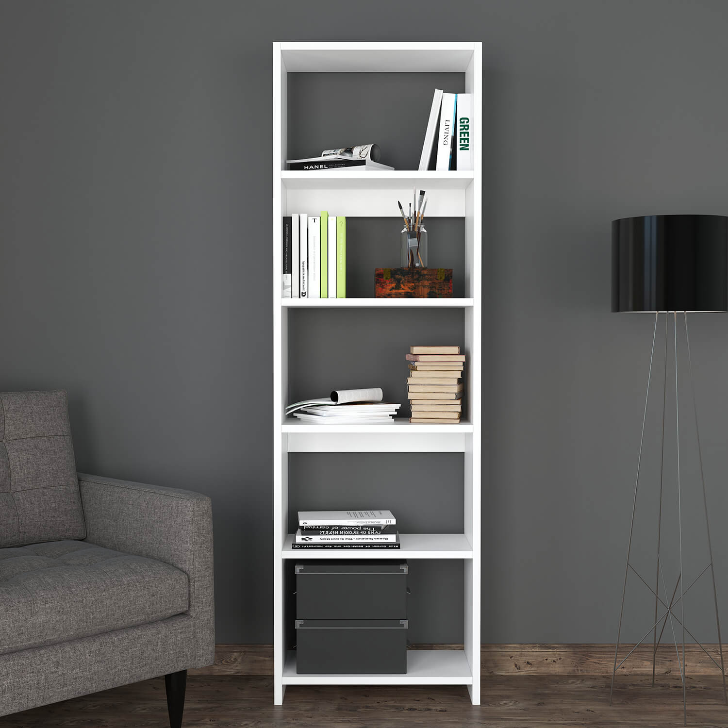 Bimossa W15 Robin Tek Kitaplık Geniş