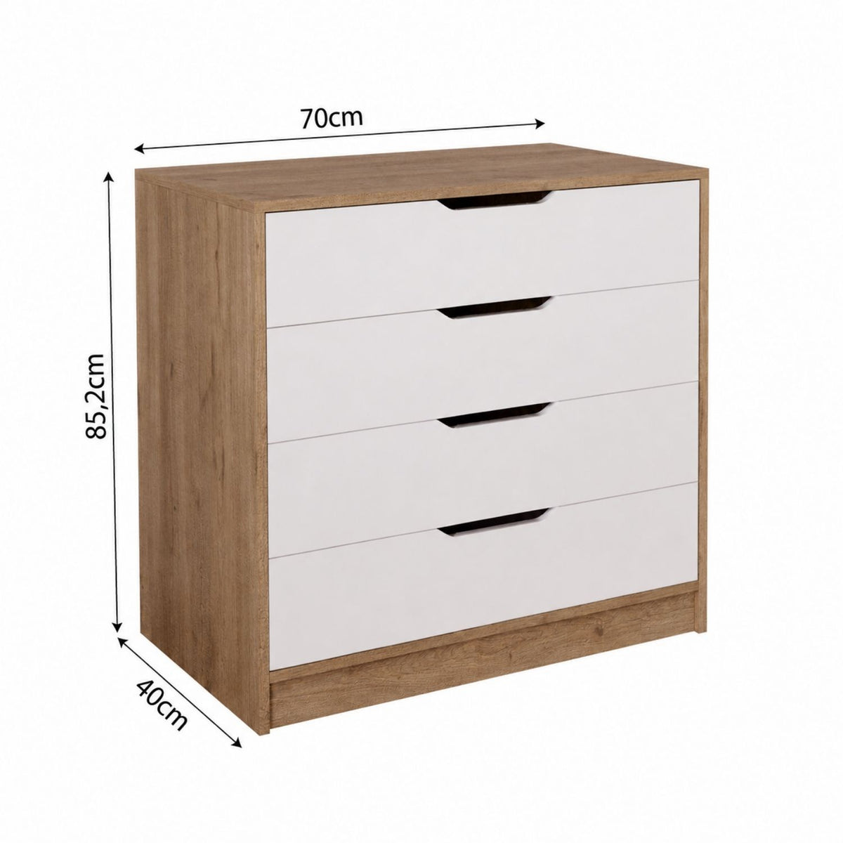 Bimossa N32 Winnie 4 Çekmeceli Şifonyer, 70 cm Modern Bebek ve Çocuk Odası Şifonyeri