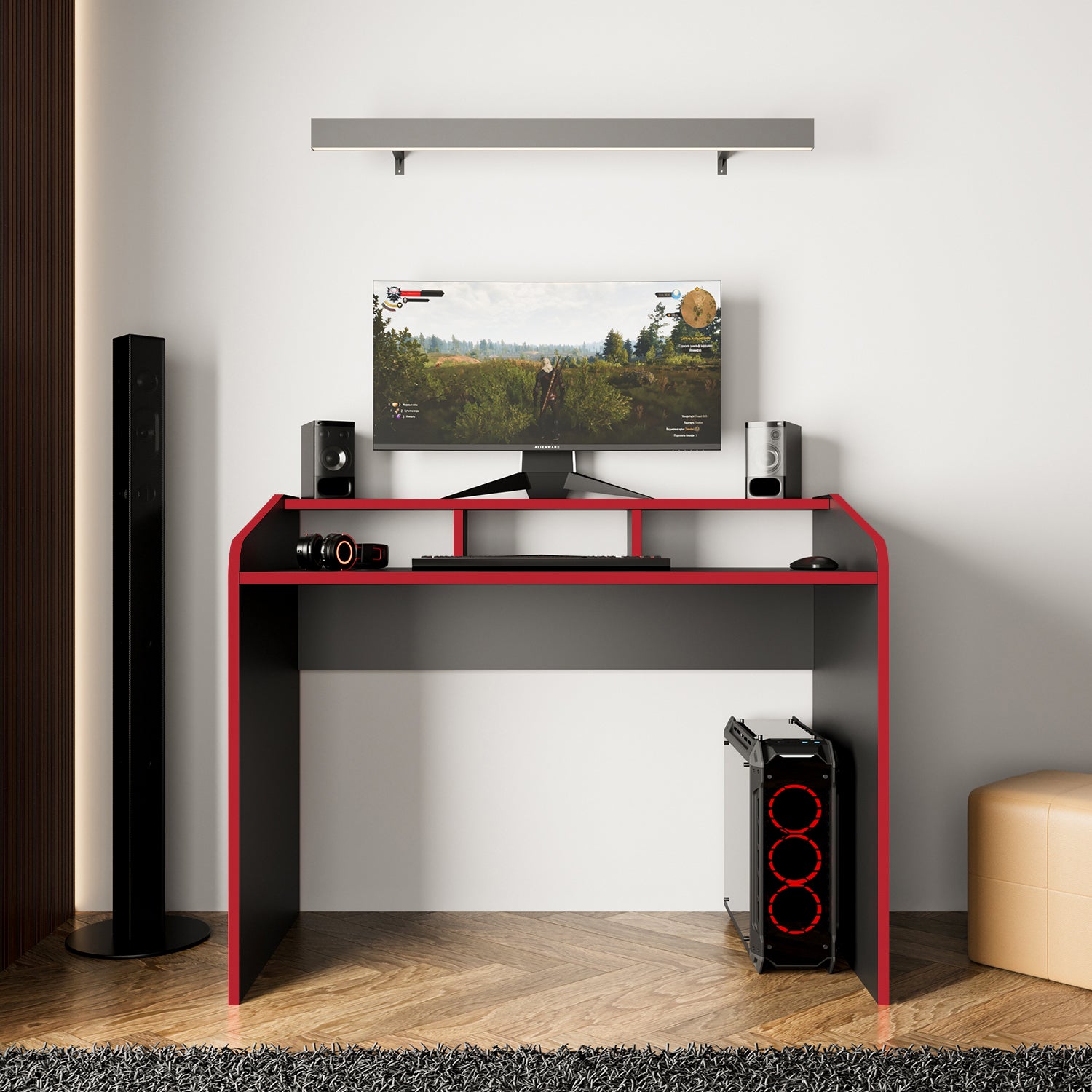 Bimossa S8280 Zuko Oyuncu Masası Siyah Kırmızı 117 cm & Gamer Bilgisayar Masası