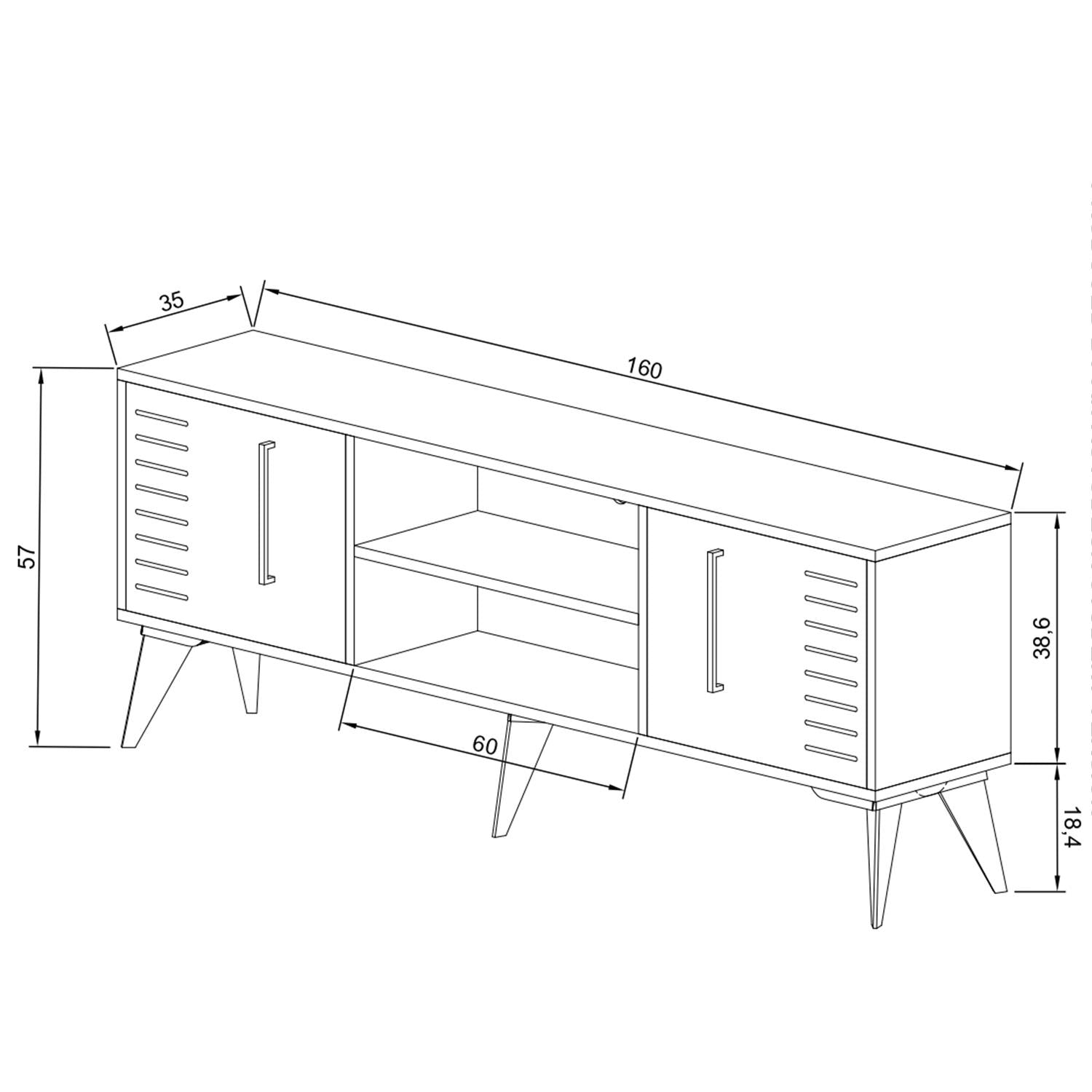 Bimossa D3510 Karla Tv Sehpası 160 cm Sepet