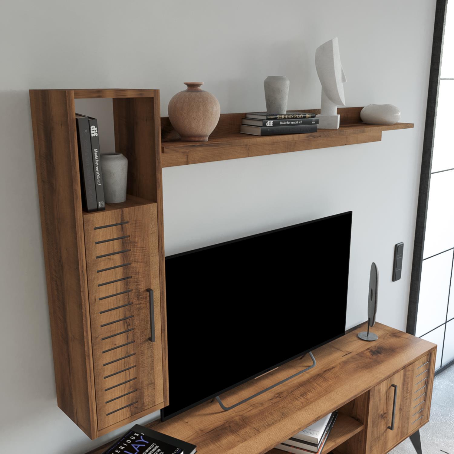 Bimossa G3620 Karla Tv Ünitesi Raflı Dolaplı ve Orta Sehpa Hat